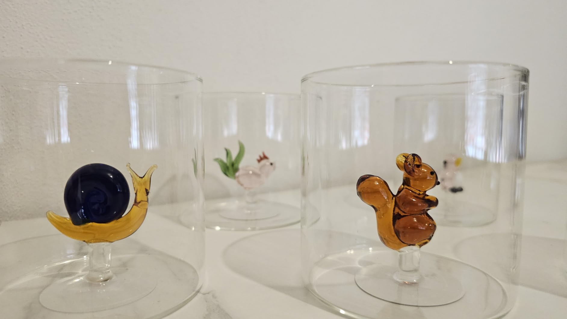 Baroni Home Set 6 Bicchieri Vetro 32 CL Animali Borosilicato