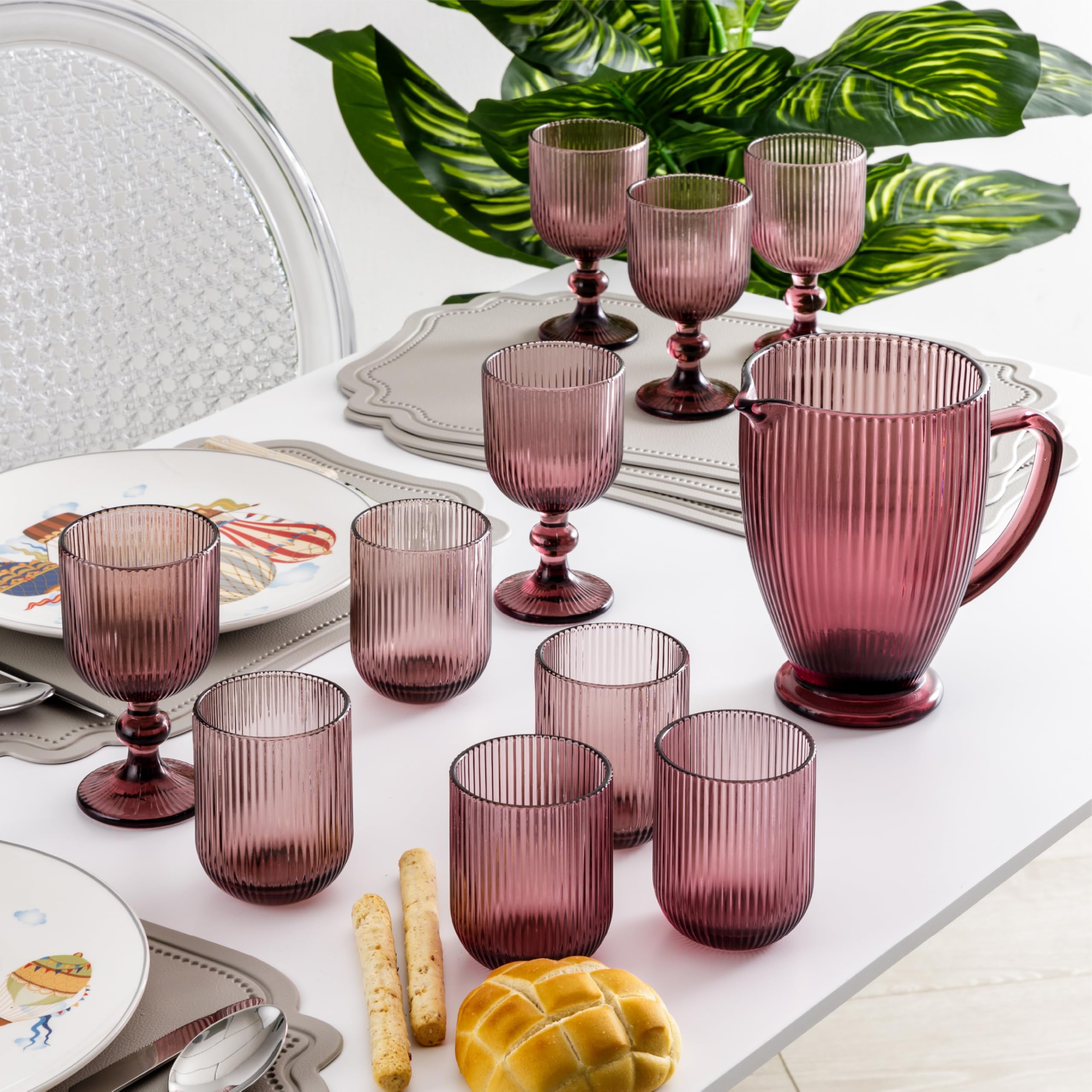 Baroni Home Caraffa Vetro Rosa 1L Antigoccia 20x13x19 cm