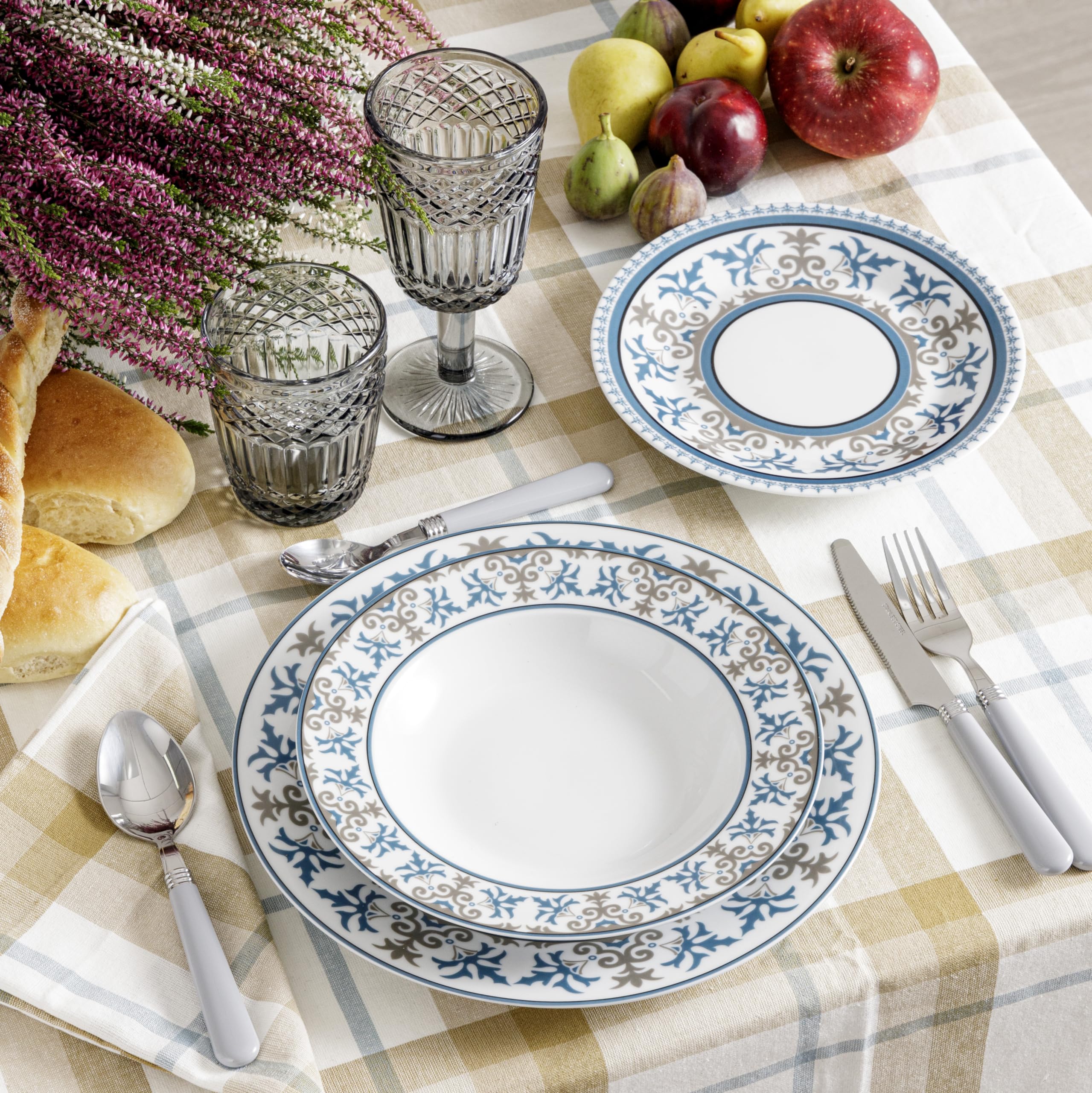 Baroni Home Set Posate 24 Pezzi Grigio Acciaio Inox