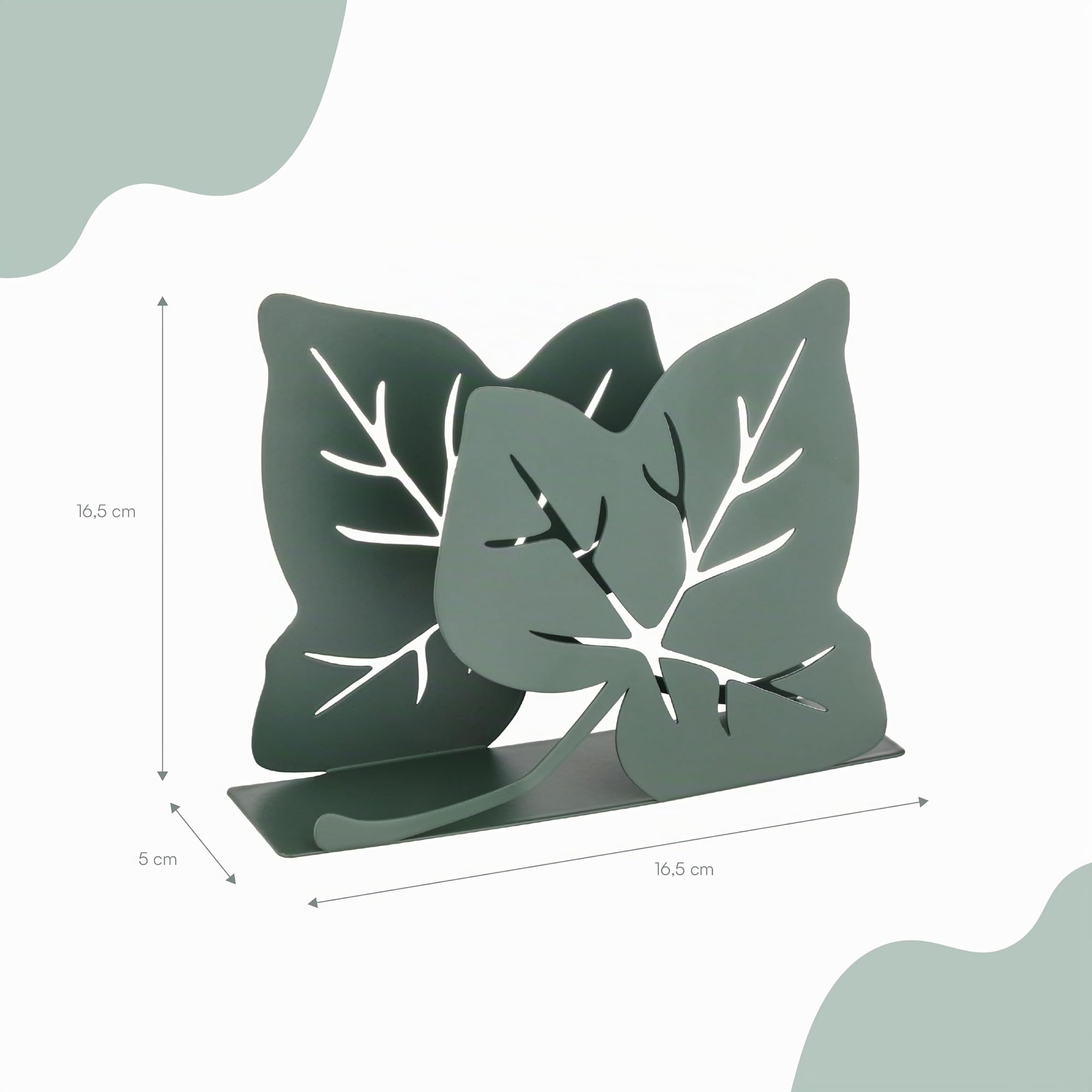 Baroni Home Edera Portatovaglioli Rettangolare Verde Salvia 16,5x16,5x8 cm