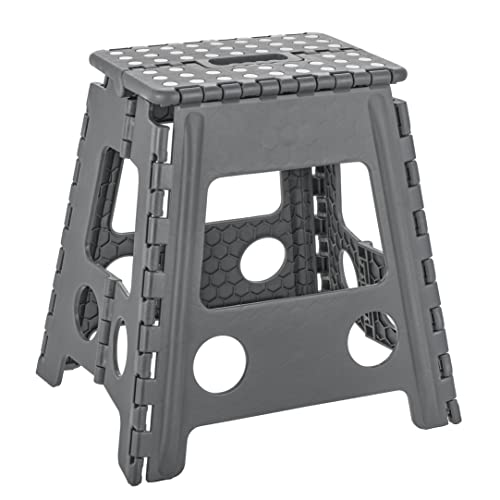 Baroni Home Sgabello Pieghevole L Grigio Scuro 130 kg