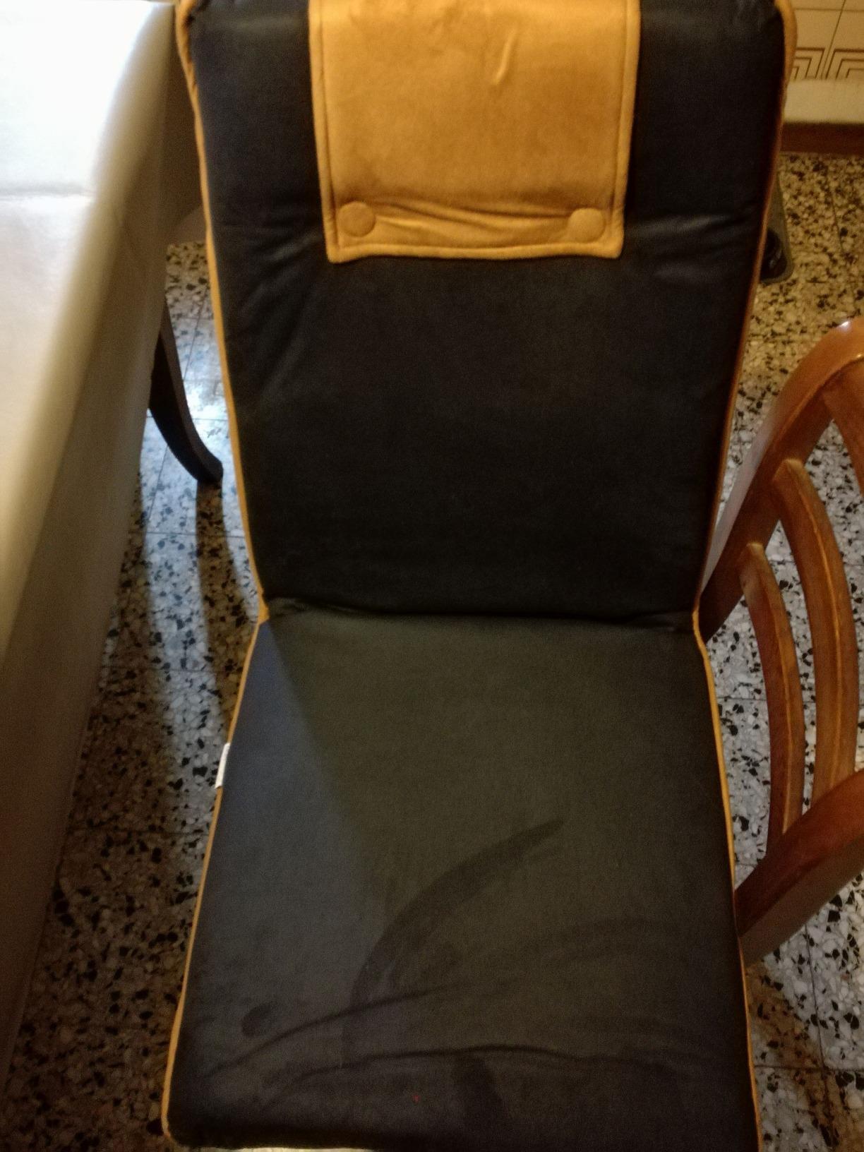 bonVIVO poltrona da terra regolabile imbottita blu lettura
