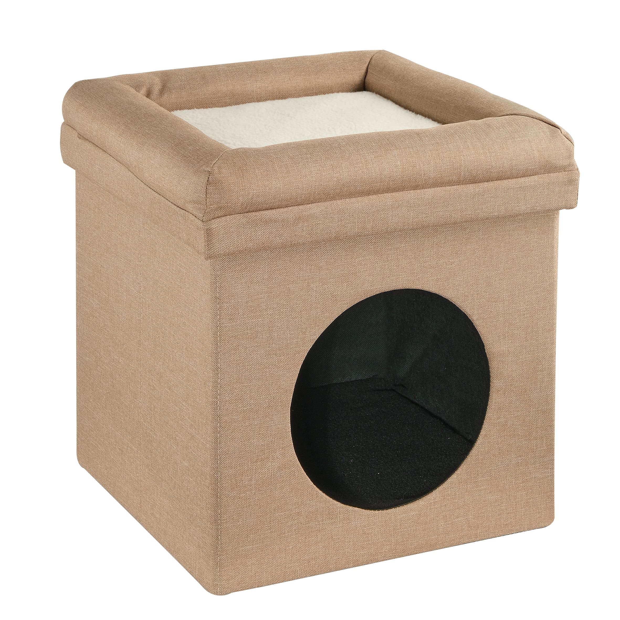 Baroni Home Cuccia Cane Gatto Pouf Marrone 38x38x42 cm