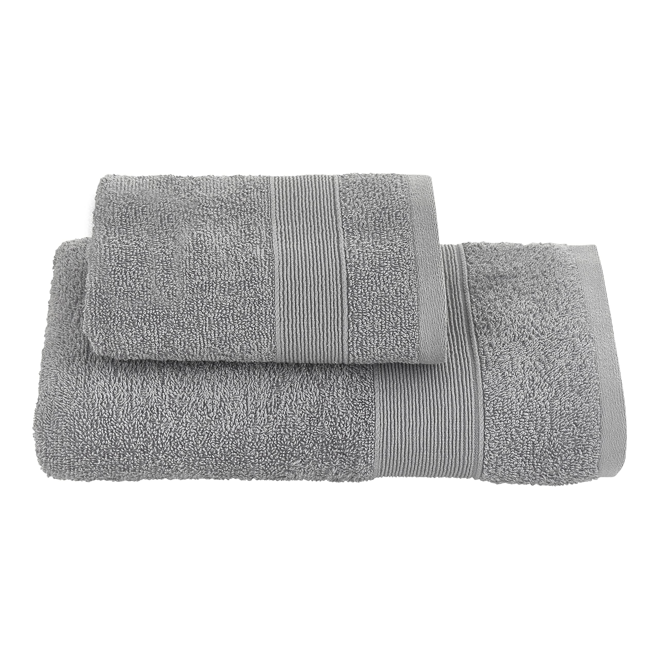 Baroni Home Set 2 Asciugamani Cotone Bianco 55x100 cm