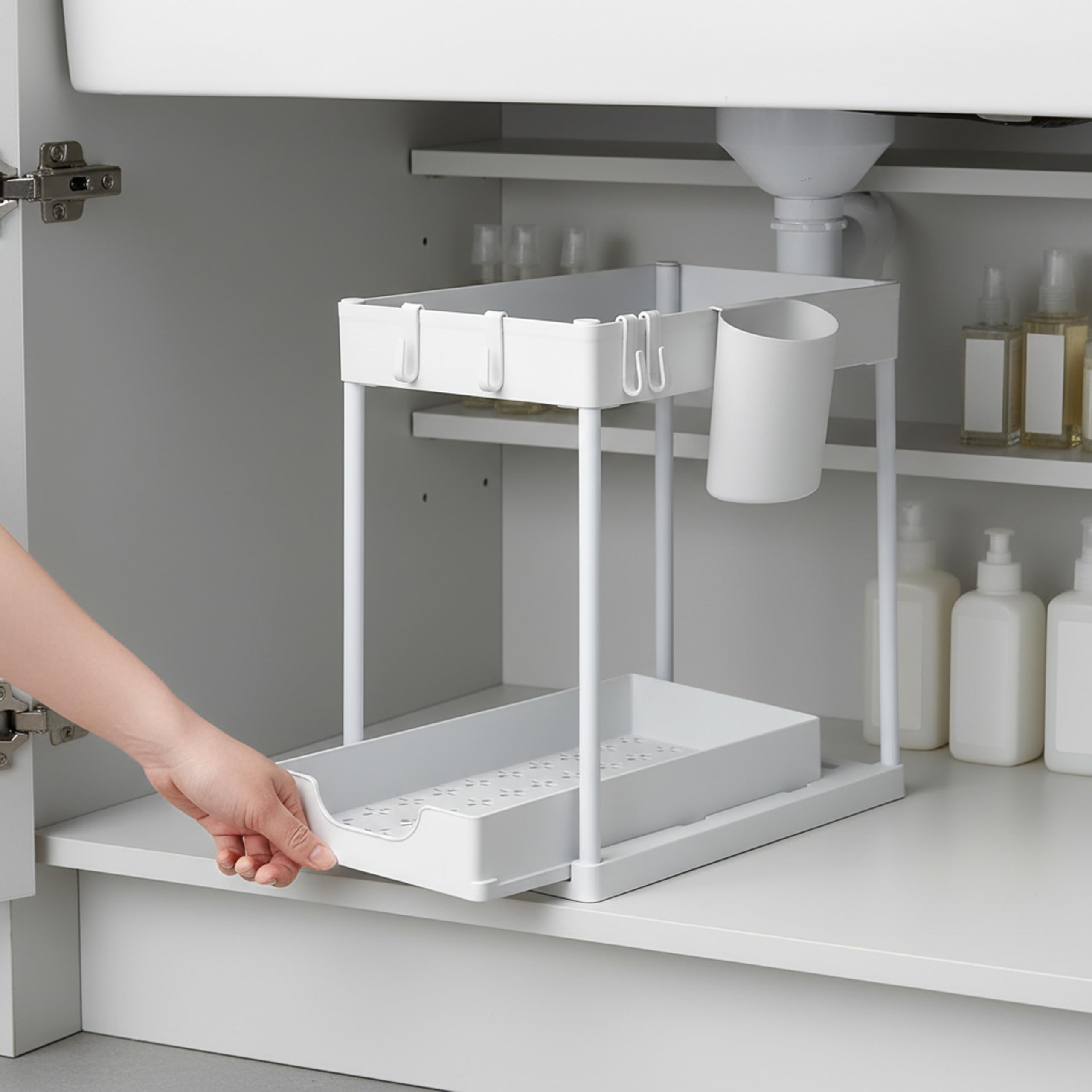 Baroni Home Organizer Sottolavello 2 Livelli Bianco 21x38x36 cm