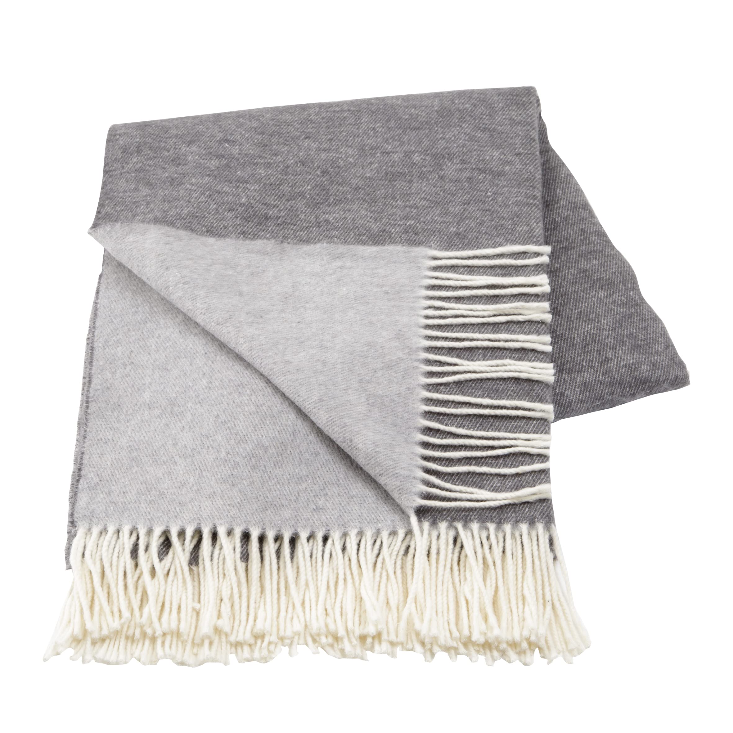 Baroni Home plaid double face blu e beige 130x170 cm