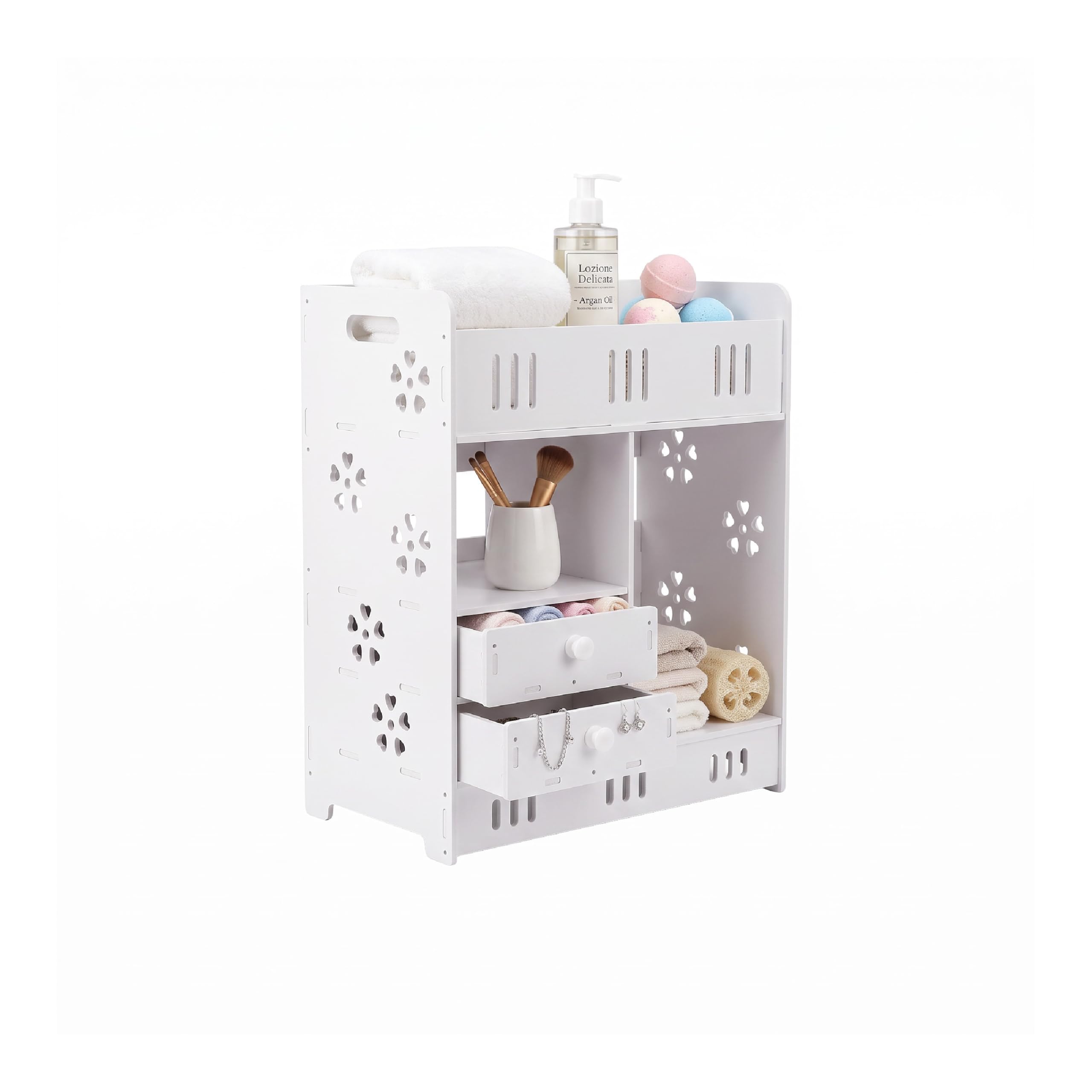 Baroni Home Pensile Bagno 2 Ante Bianco 14,5x29,5x70 cm Parete