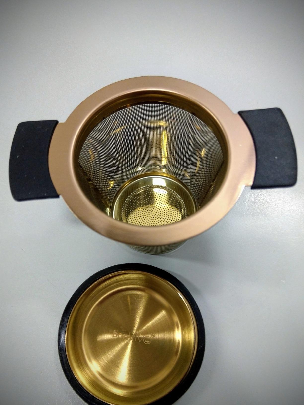 bonVIVO Puri Infusore Te Inox Rame con Coperchio