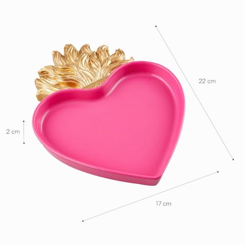 Baroni Home Sacro Cuore Svuotatasche Resina Rosso 17x22x2 cm