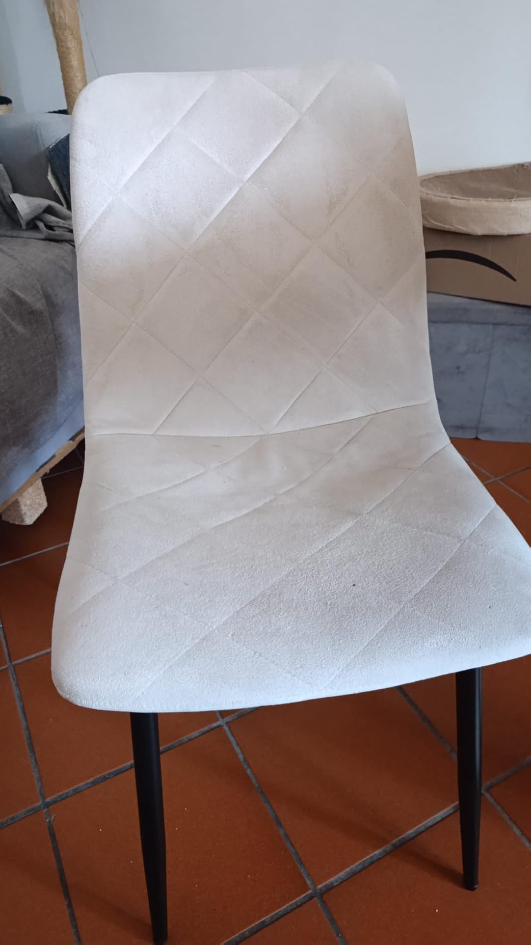 Baroni Home sedia in velluto rosa 52x44x85 cm gambe ferro
