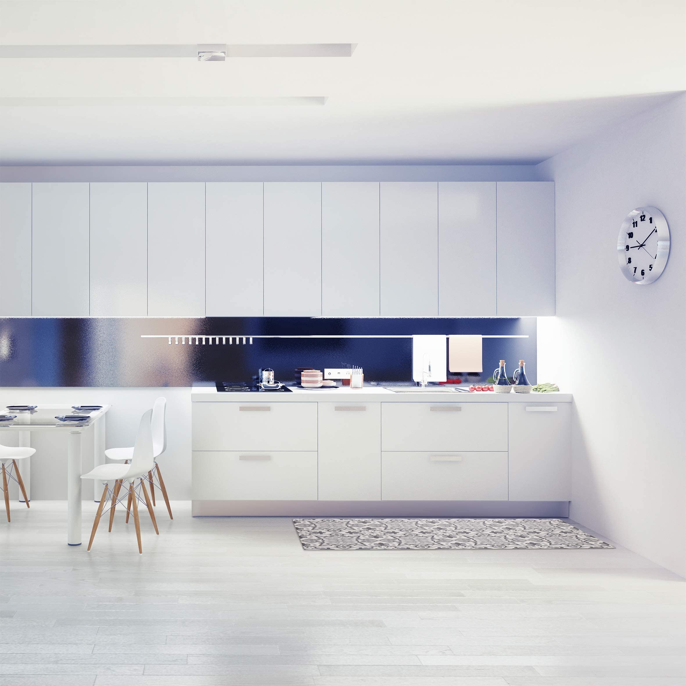 Baroni Home Maioliche Grigio Tappeto Cucina 120x60 antiscivolo
