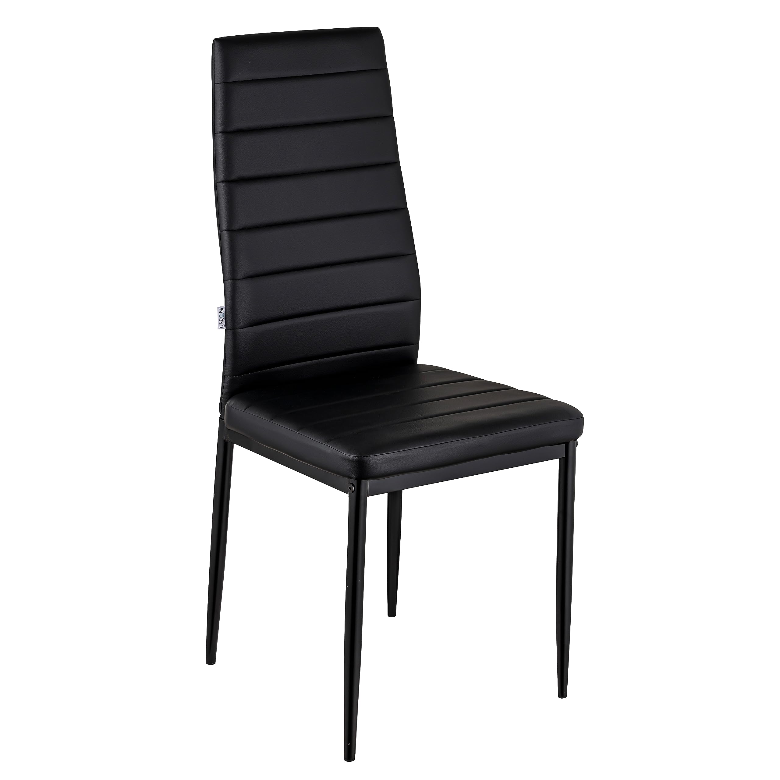 Baroni Home Set 4 Sedie da Pranzo Nero 40x48x96 cm