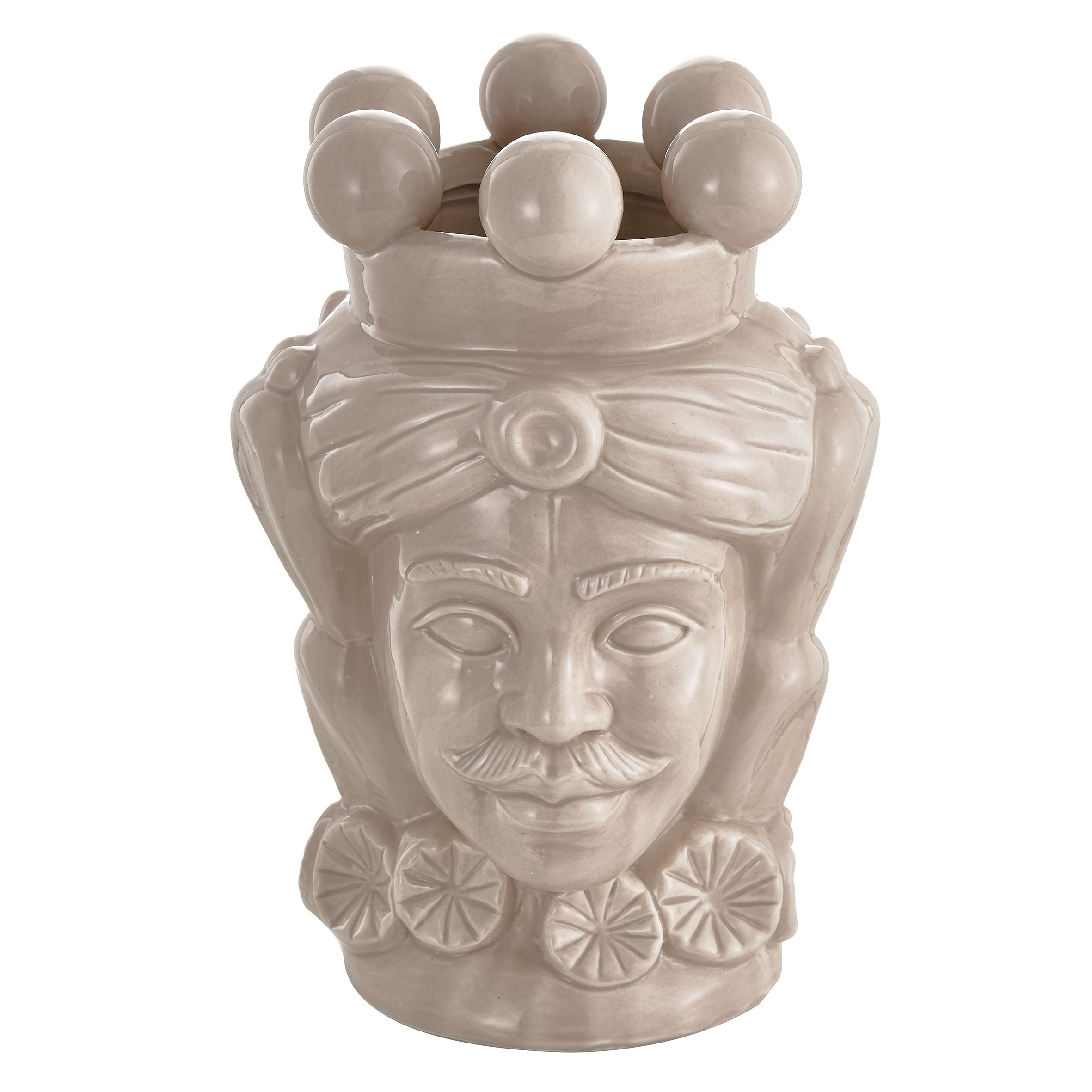 Baroni Home Regina Turchese Testa di Moro Vaso 20,5 cm