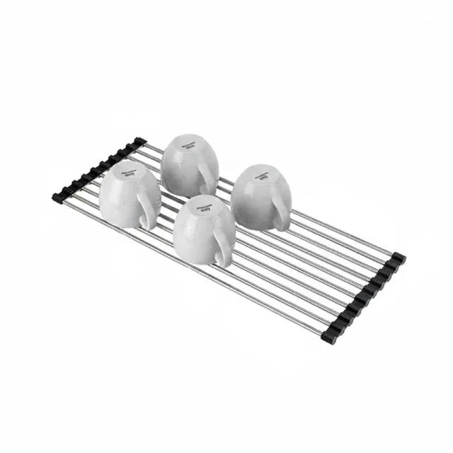 Baroni Home Scolapiatti Arrotolabile Metallo 19x47 cm salvaspazio