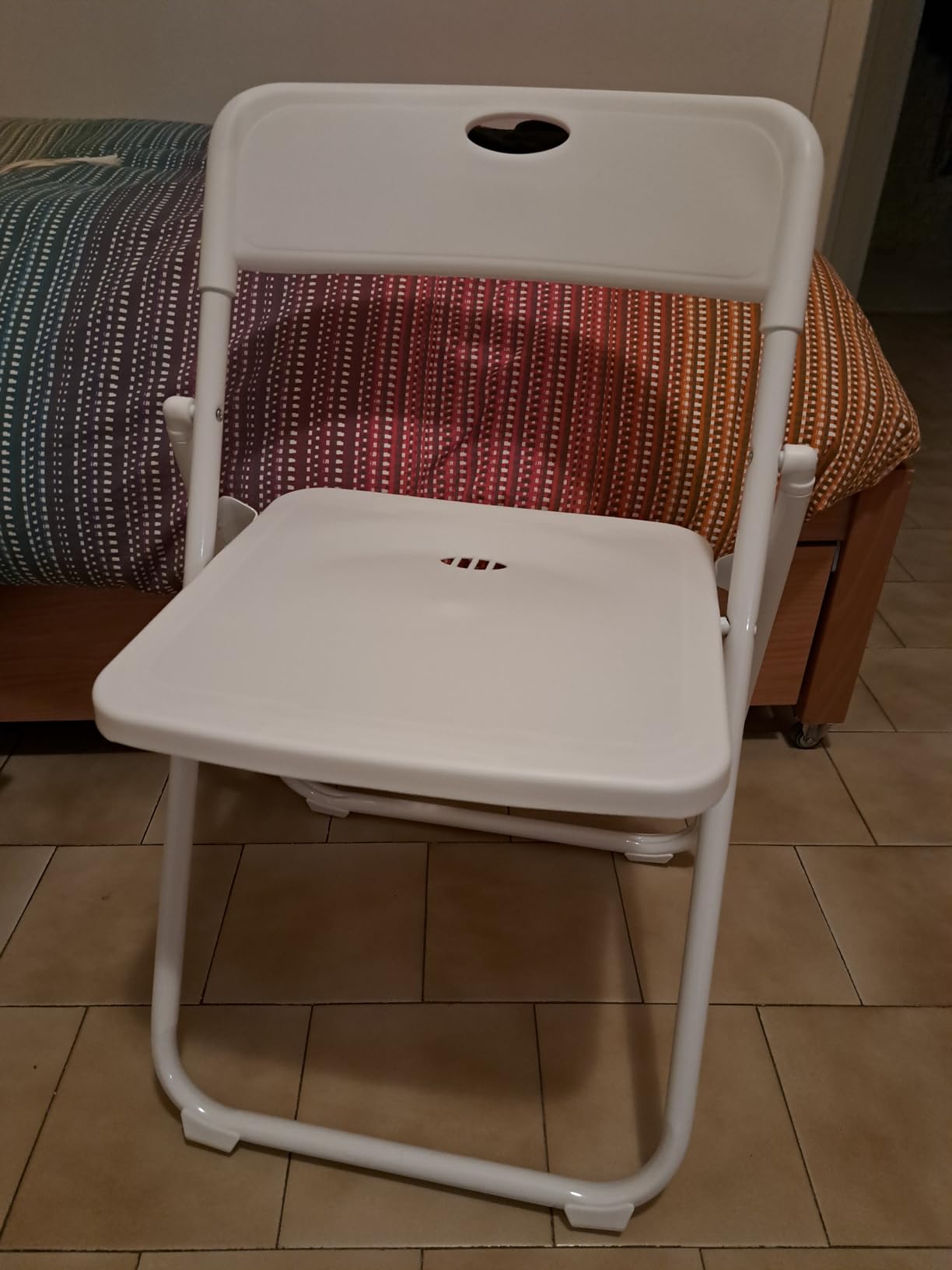 Baroni Home Sedia Pieghevole Acciaio Nera 74x43x49 cm