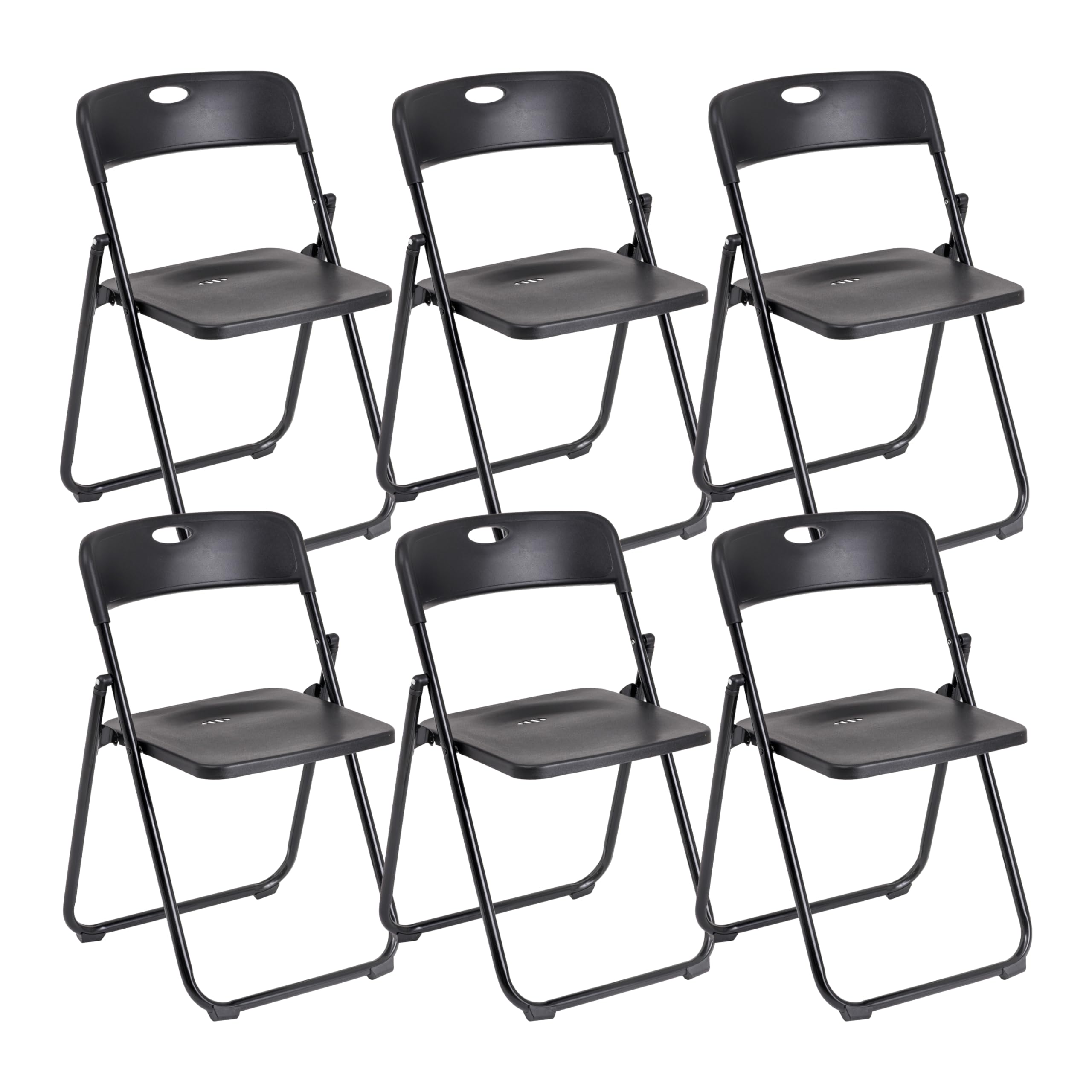 Baroni Home Sedia Pieghevole Acciaio Nera 74x43x49 cm
