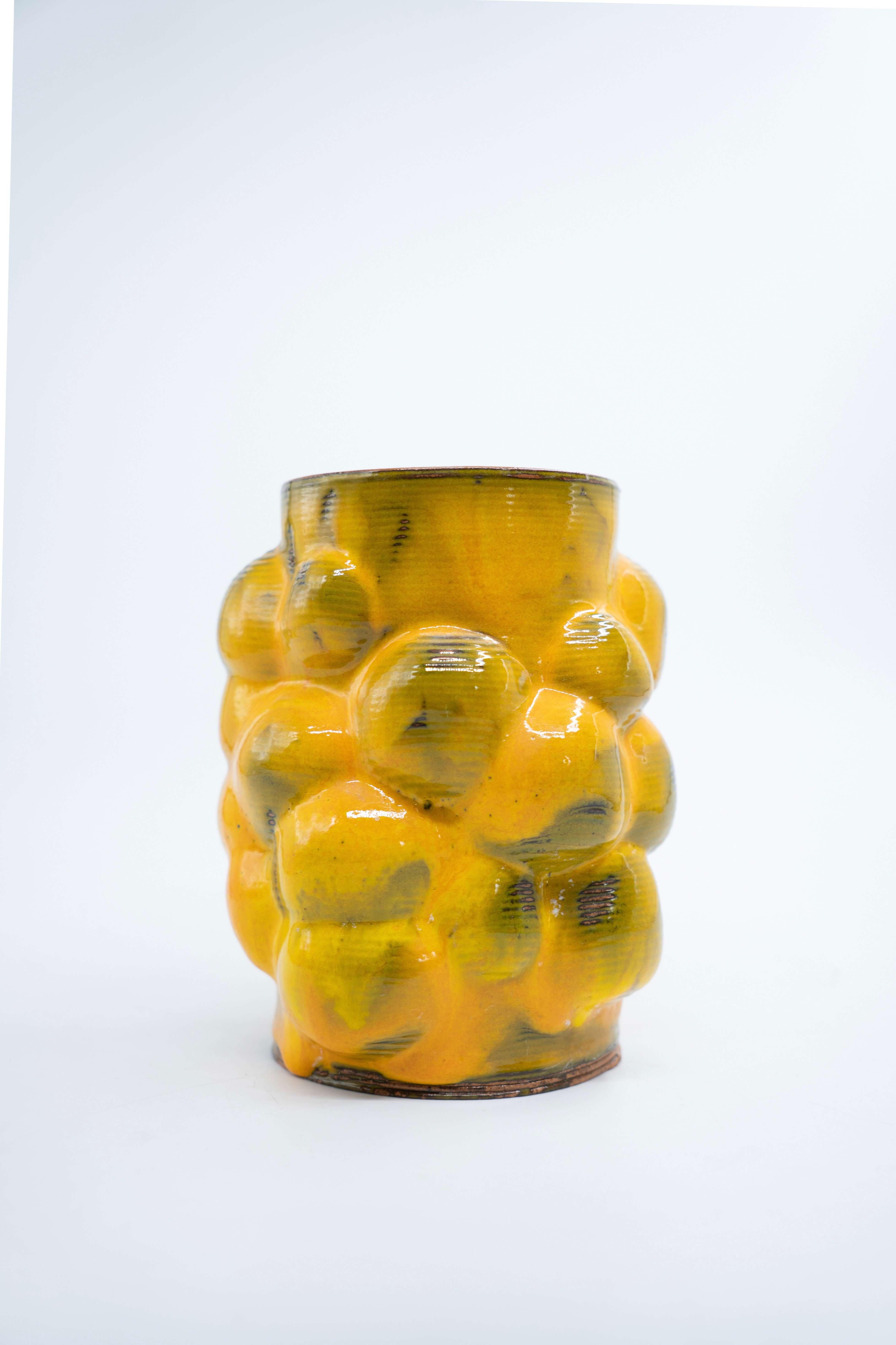 SuperForma Bolle 05 vaso ceramica smalto giallo