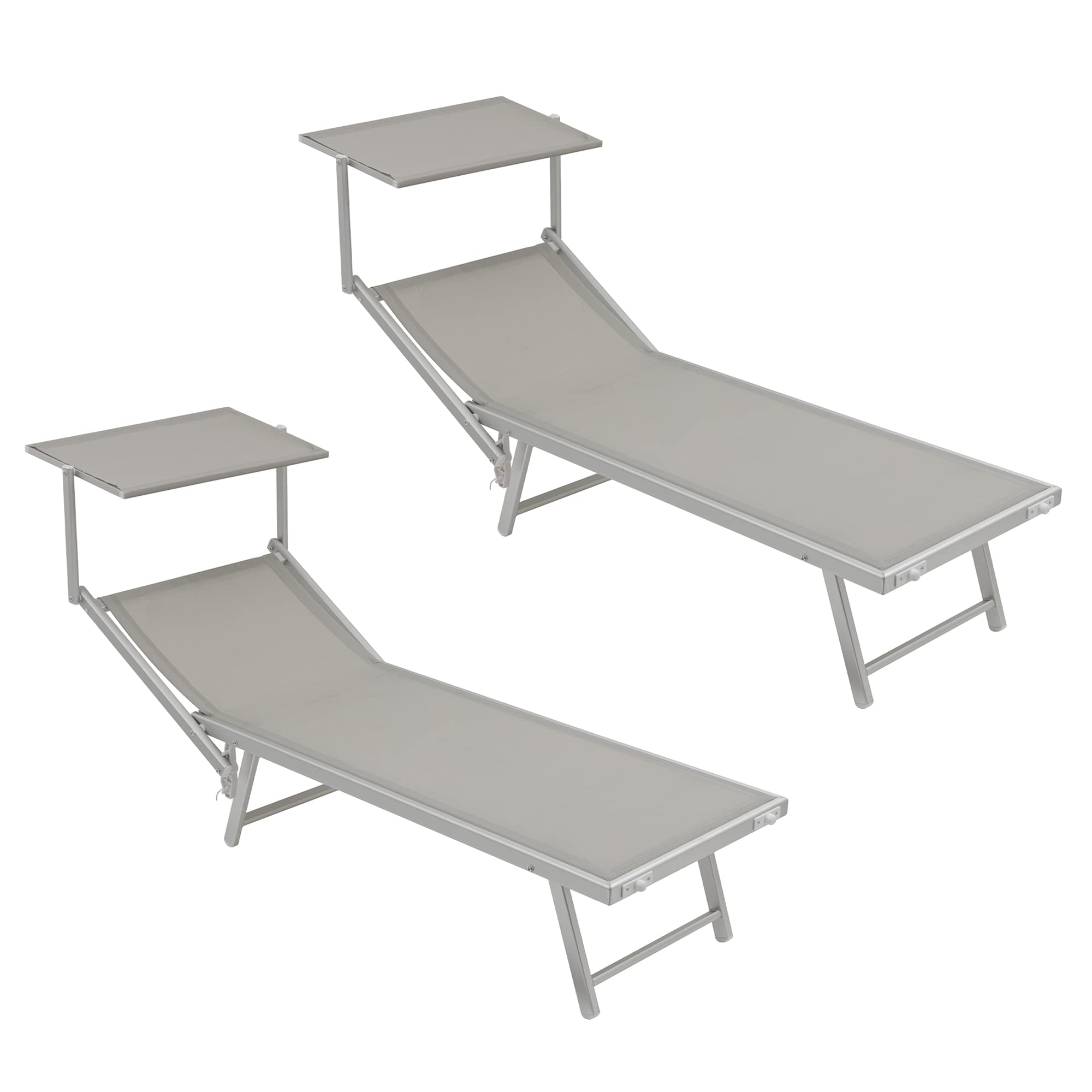Baroni Home Set 2 Lettini Prendisole Grigi Tettuccio 60x190 cm