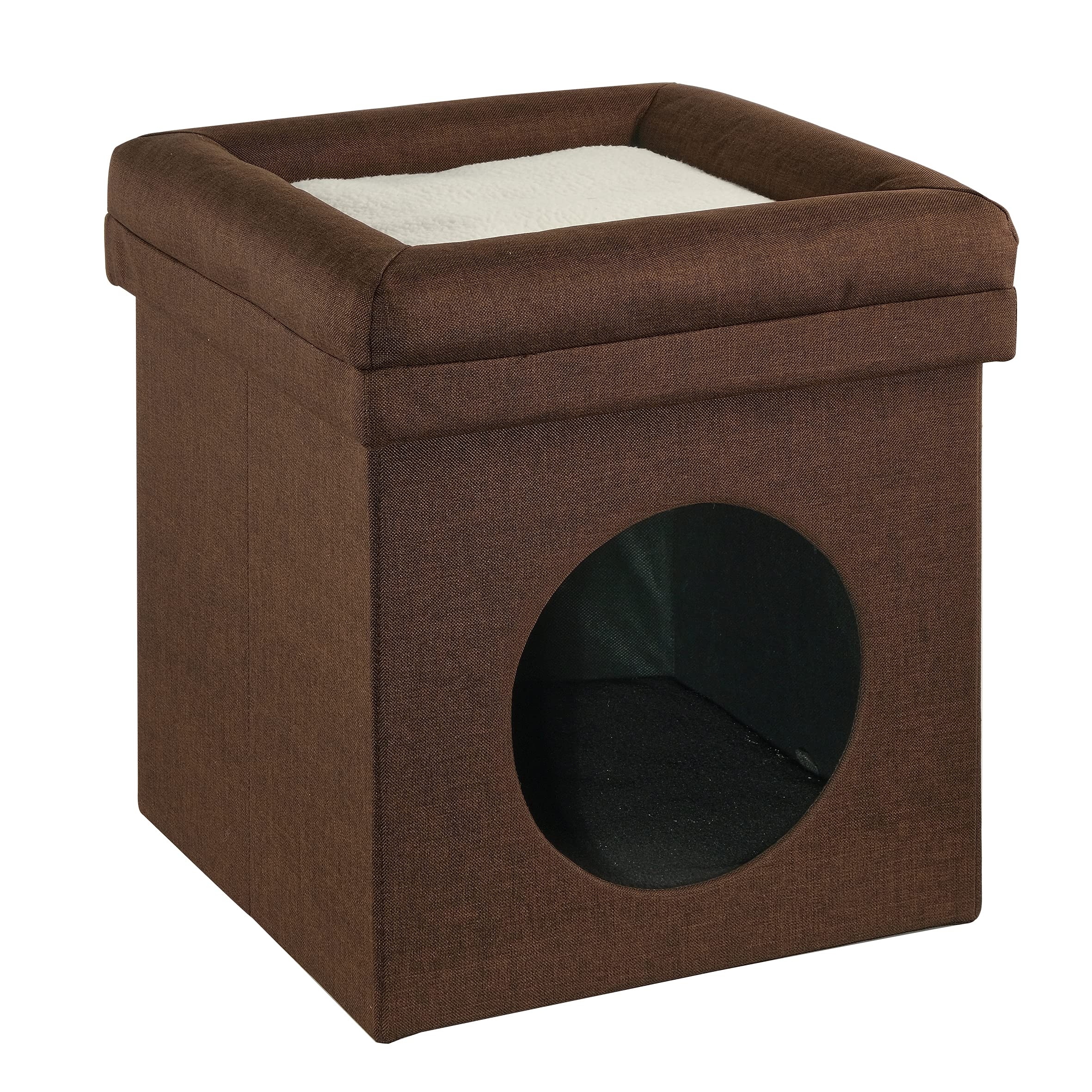 Baroni Home Cuccia Cane Gatto Pouf Marrone 38x38x42 cm