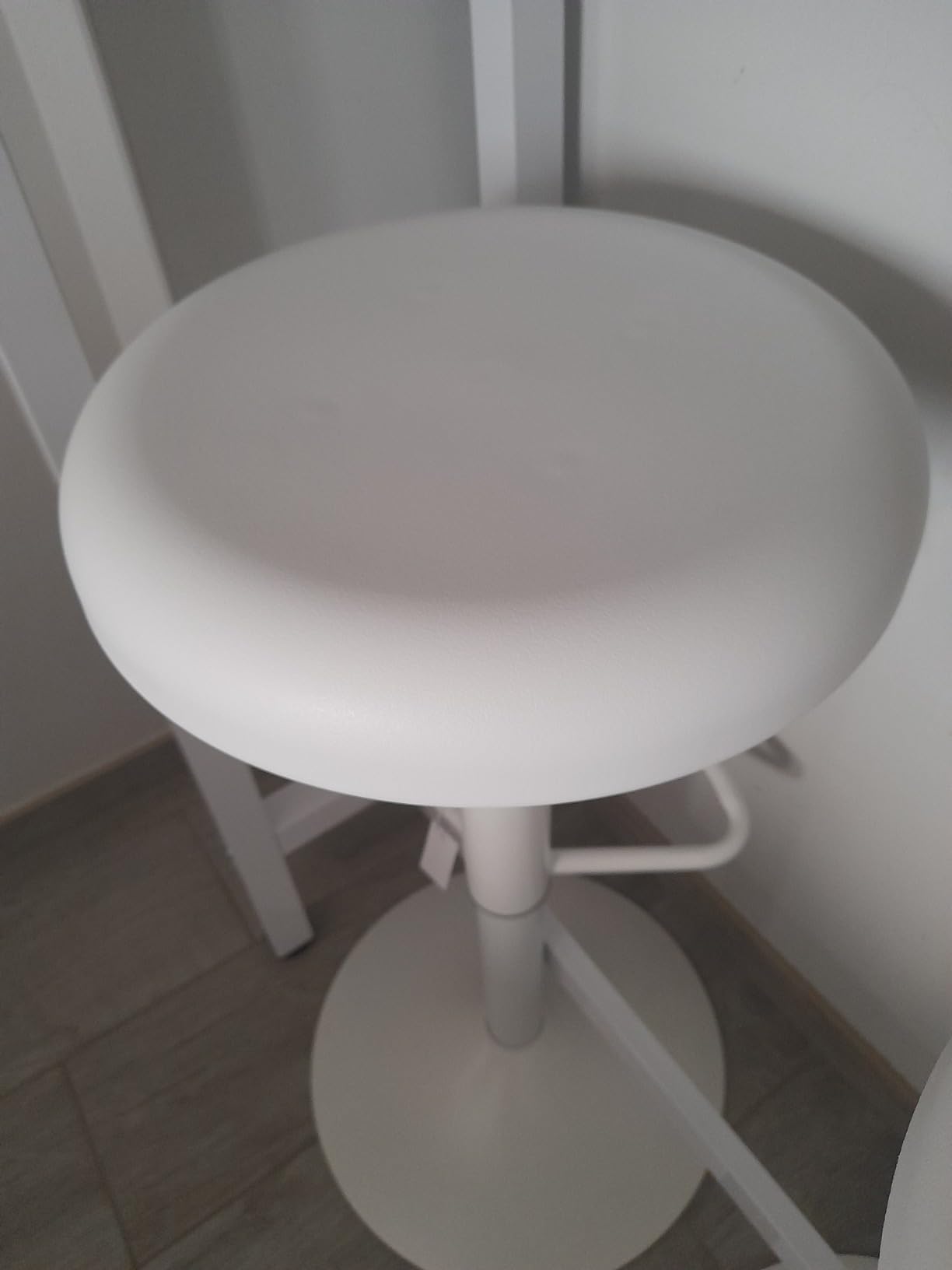 Baroni Home Sgabello Girevole Bianco 1 Pezzo Regolabile Ecopelle