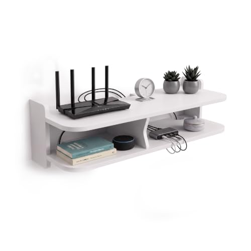 Baroni Home Mensola Porta WiFi 2 Scomparti 20x50x13 cm Parete