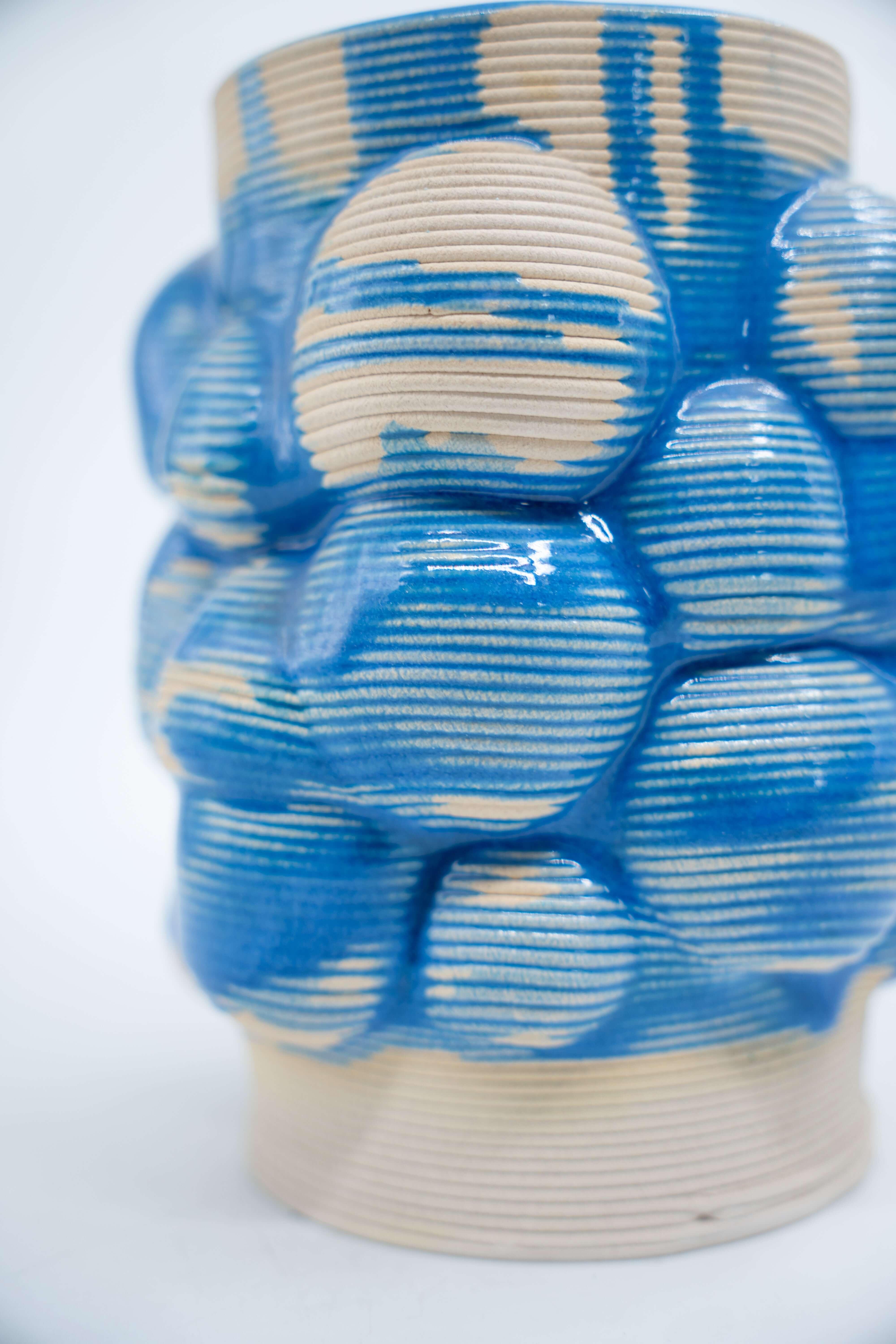 SuperForma Bolle 06 vaso ceramica smalto azzurro
