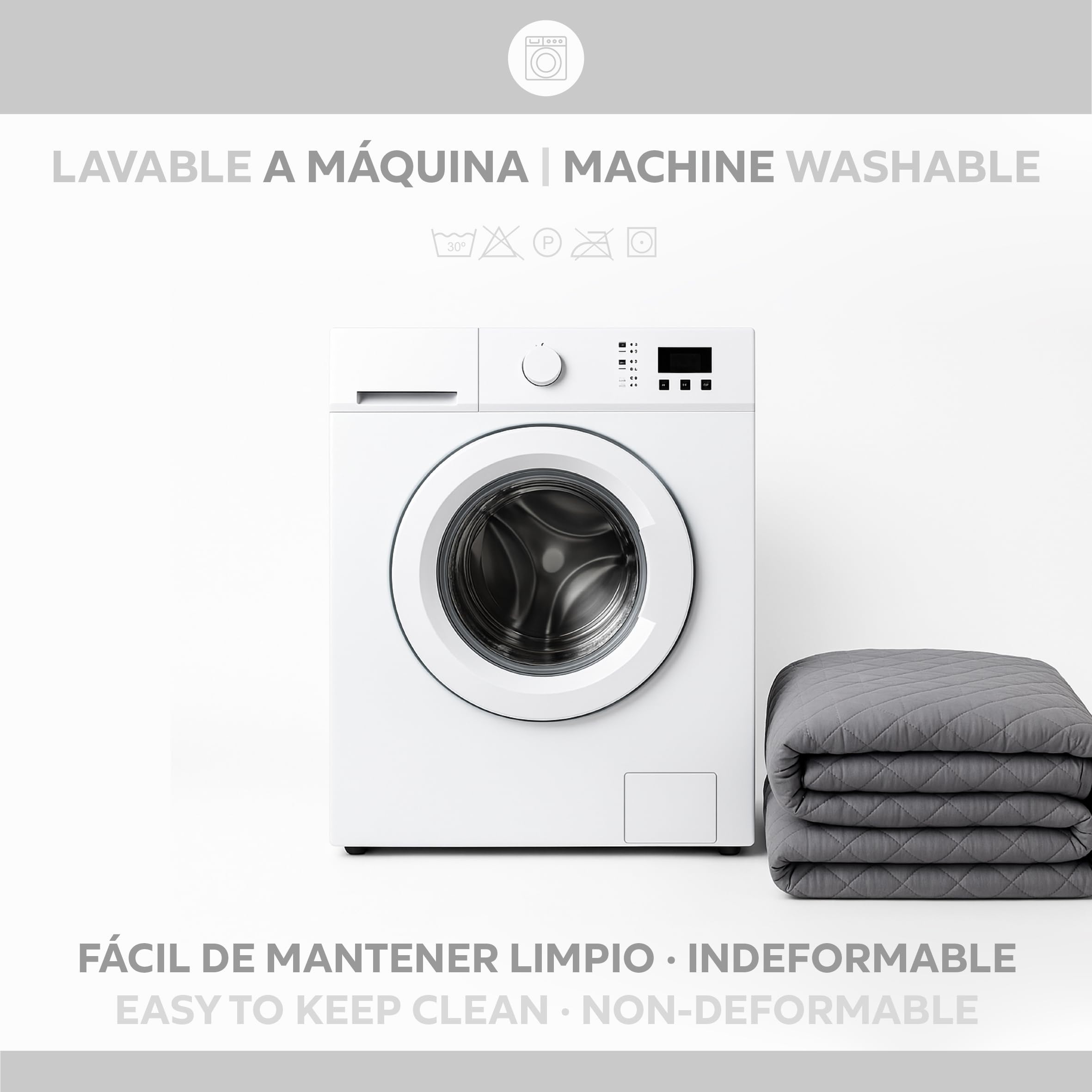 Textilhome Malu Copridivano 3 Posti 160 cm Grigio Imbottito