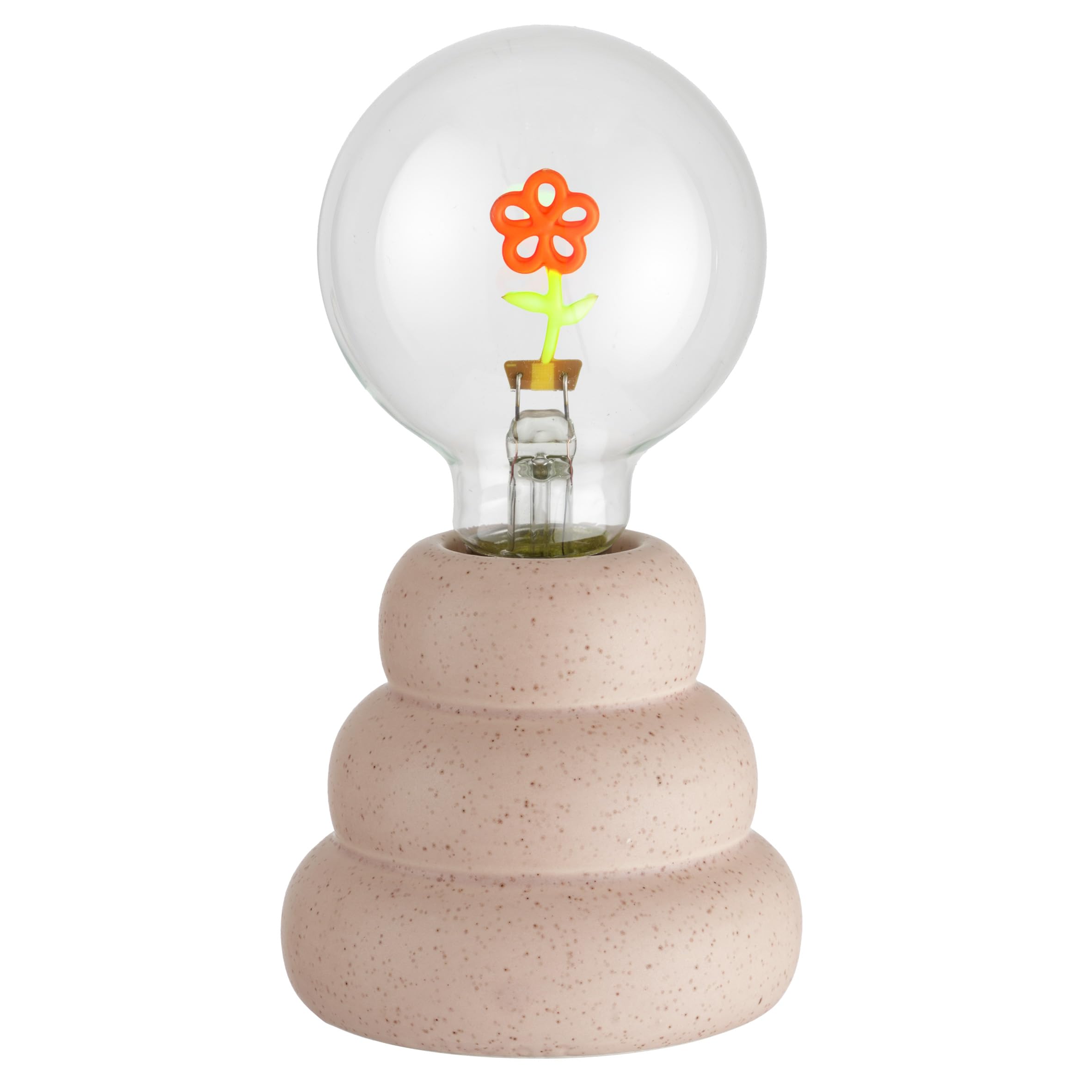 Baroni Home Lampada LED Ceramica Cilindrica Grigia 11x11x17 cm