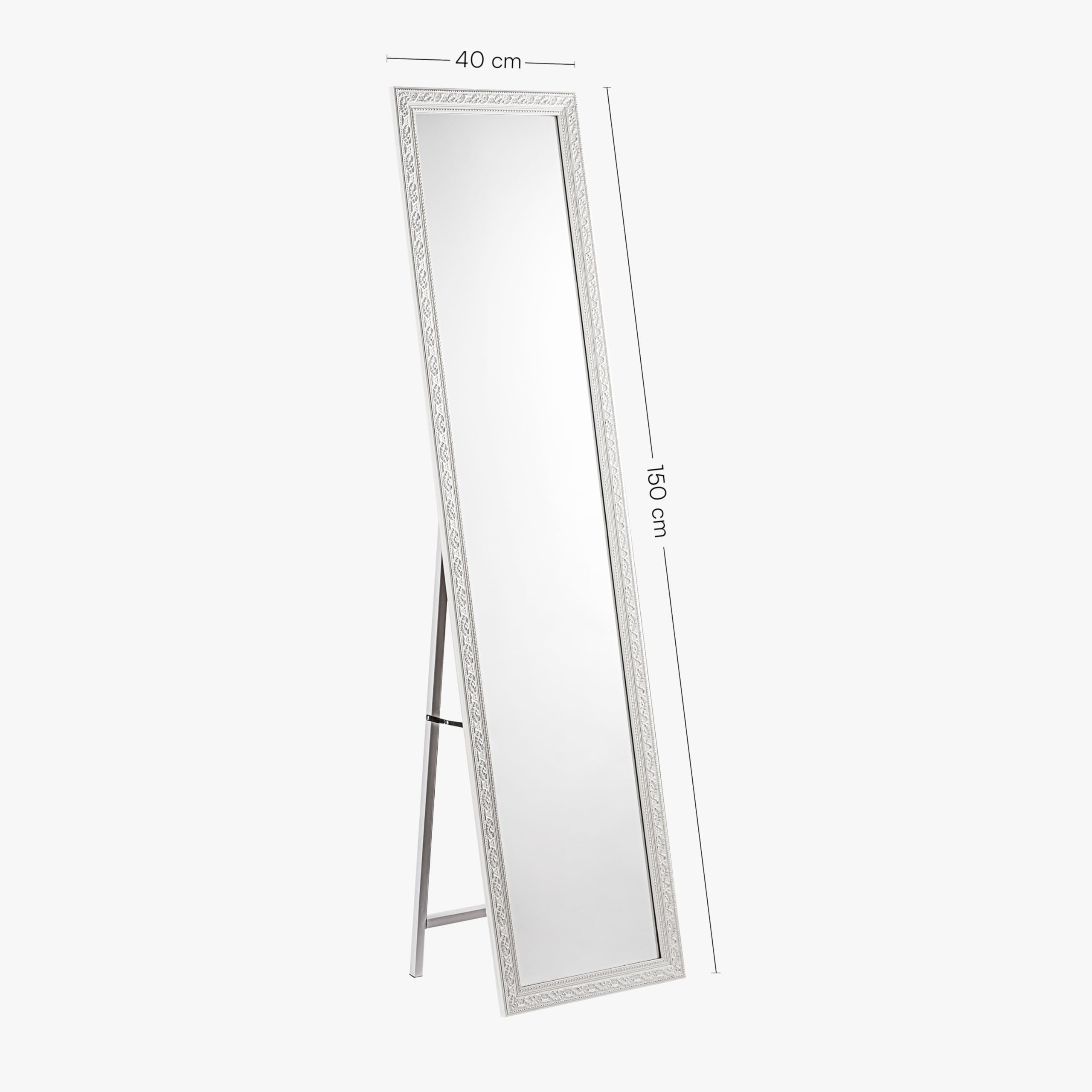 Baroni Home Specchio da Terra Riccioli Bianchi 40x150 cm
