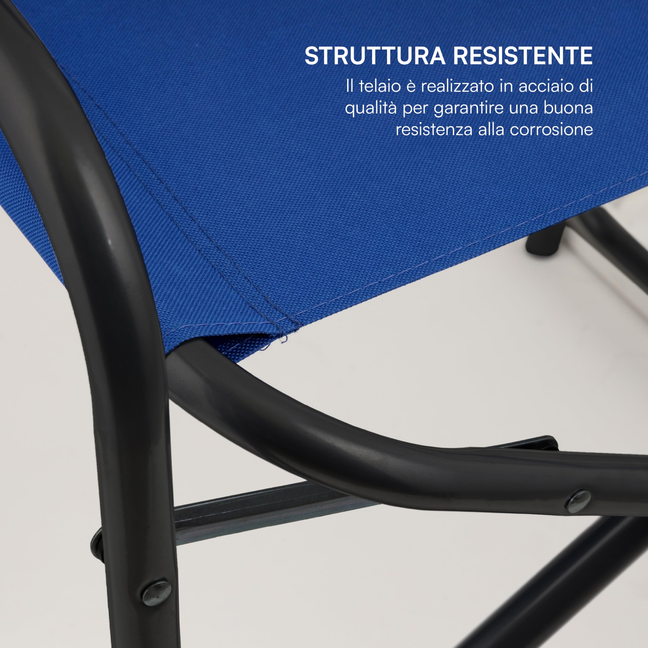 Baroni Home Sedia da Regista Pieghevole Blu in Tela