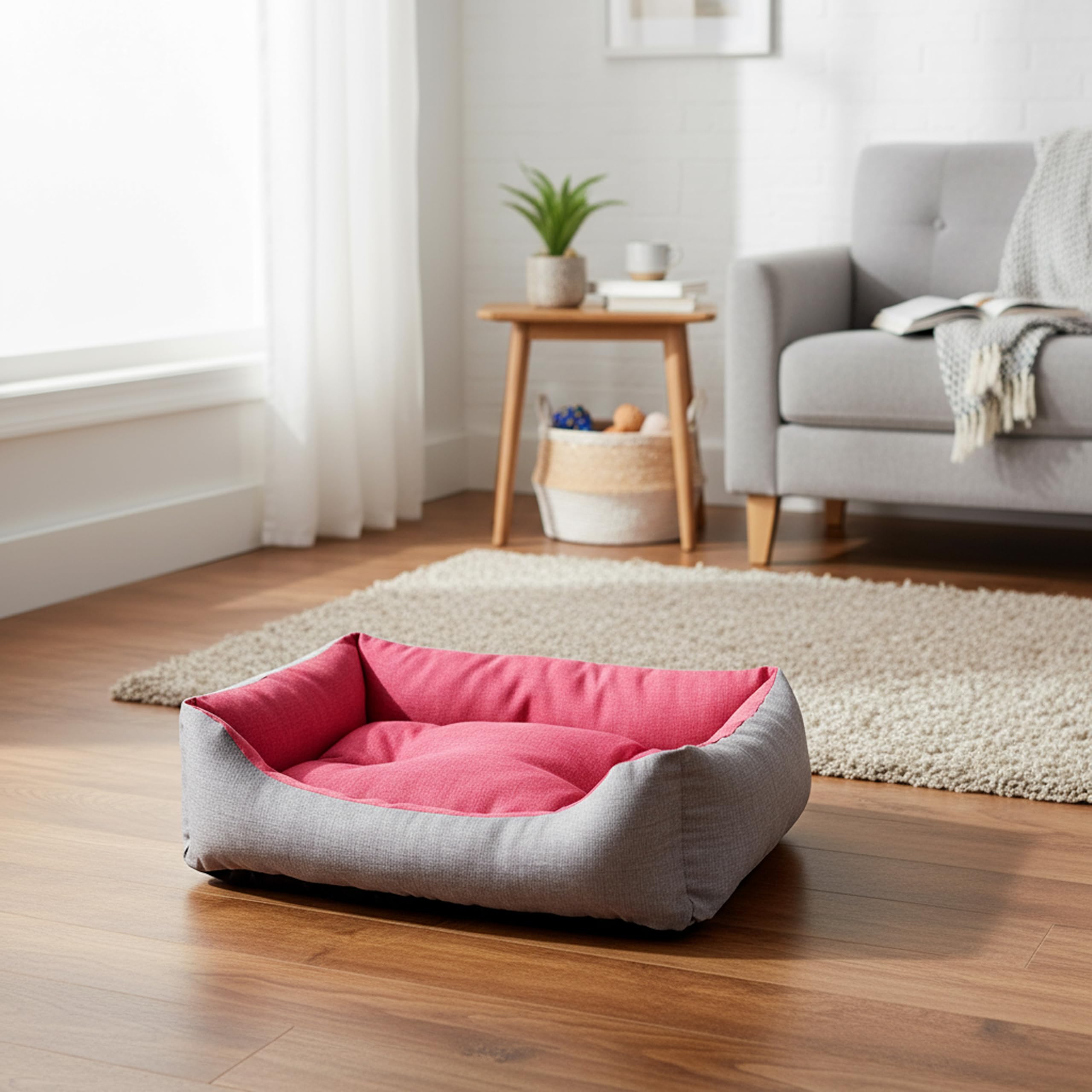 Baroni Home Cuccia Cane M 60x70 cm Grigio Bordeaux Lavabile