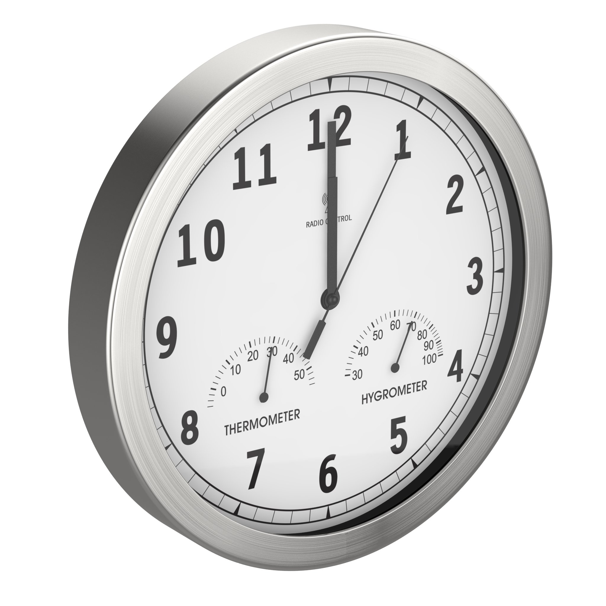 bonVIVO orologio da parete 30 cm radiocontrollato bianco silenzioso