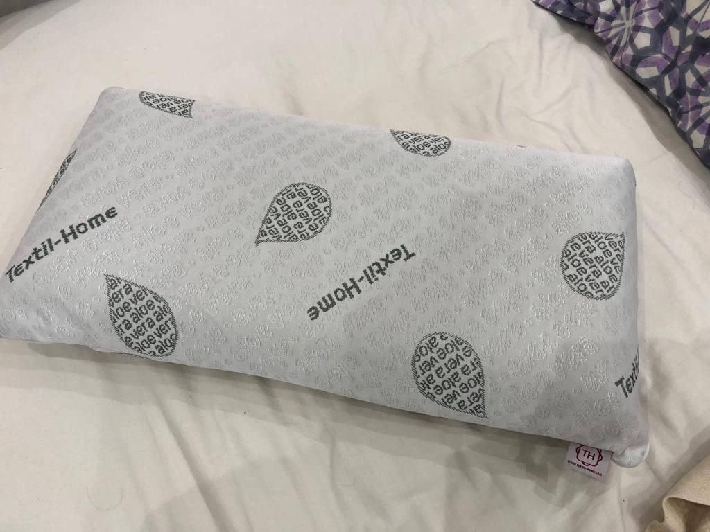Textilhome Cuscino Memory Foam Cervicale 70 cm Aloe Vera Sfoderabile