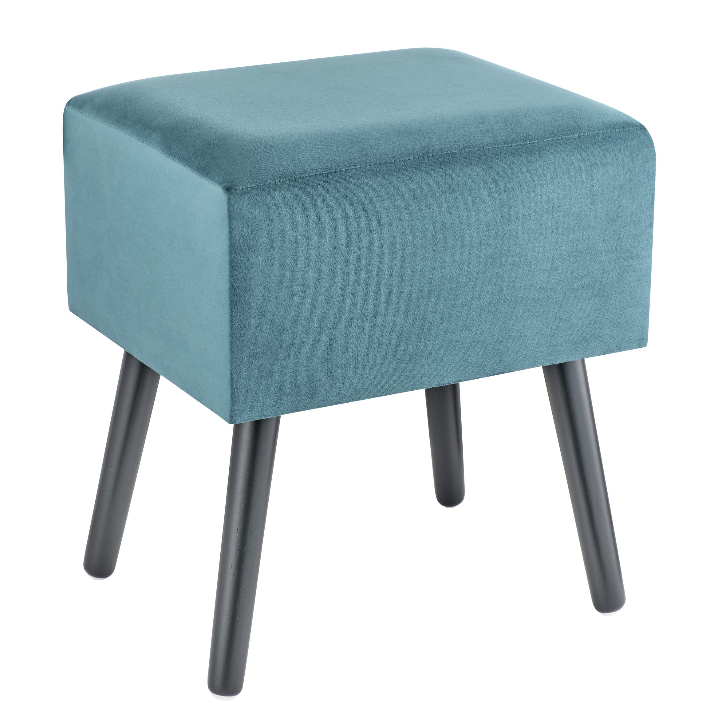 Baroni Home Pouf Velluto Rosa Cipria 40x33x46 cm Imbottito