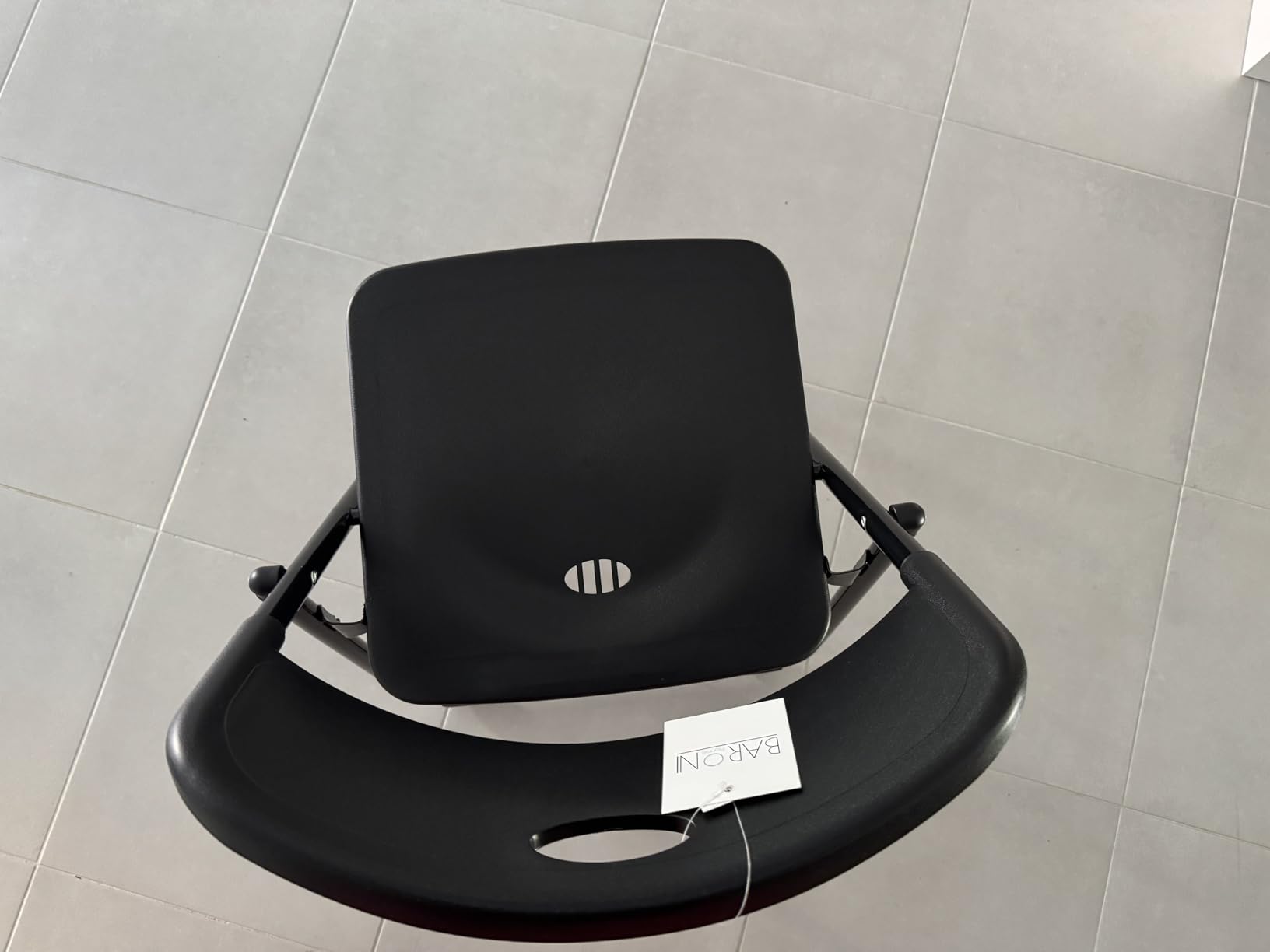Baroni Home Sedia Pieghevole Acciaio Nera 74x43x49 cm