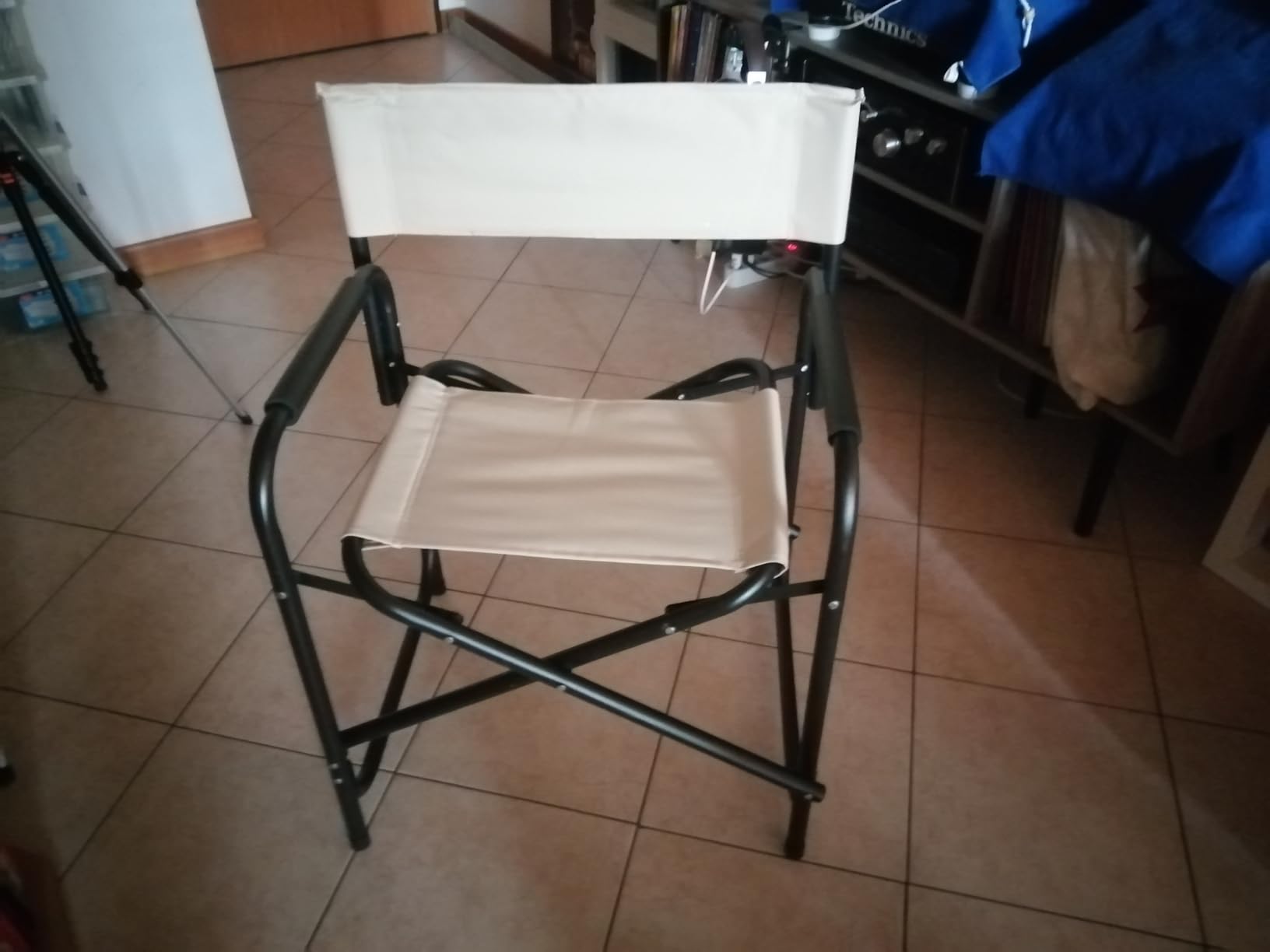 Baroni Home Sedia da Regista Pieghevole Blu in Tela