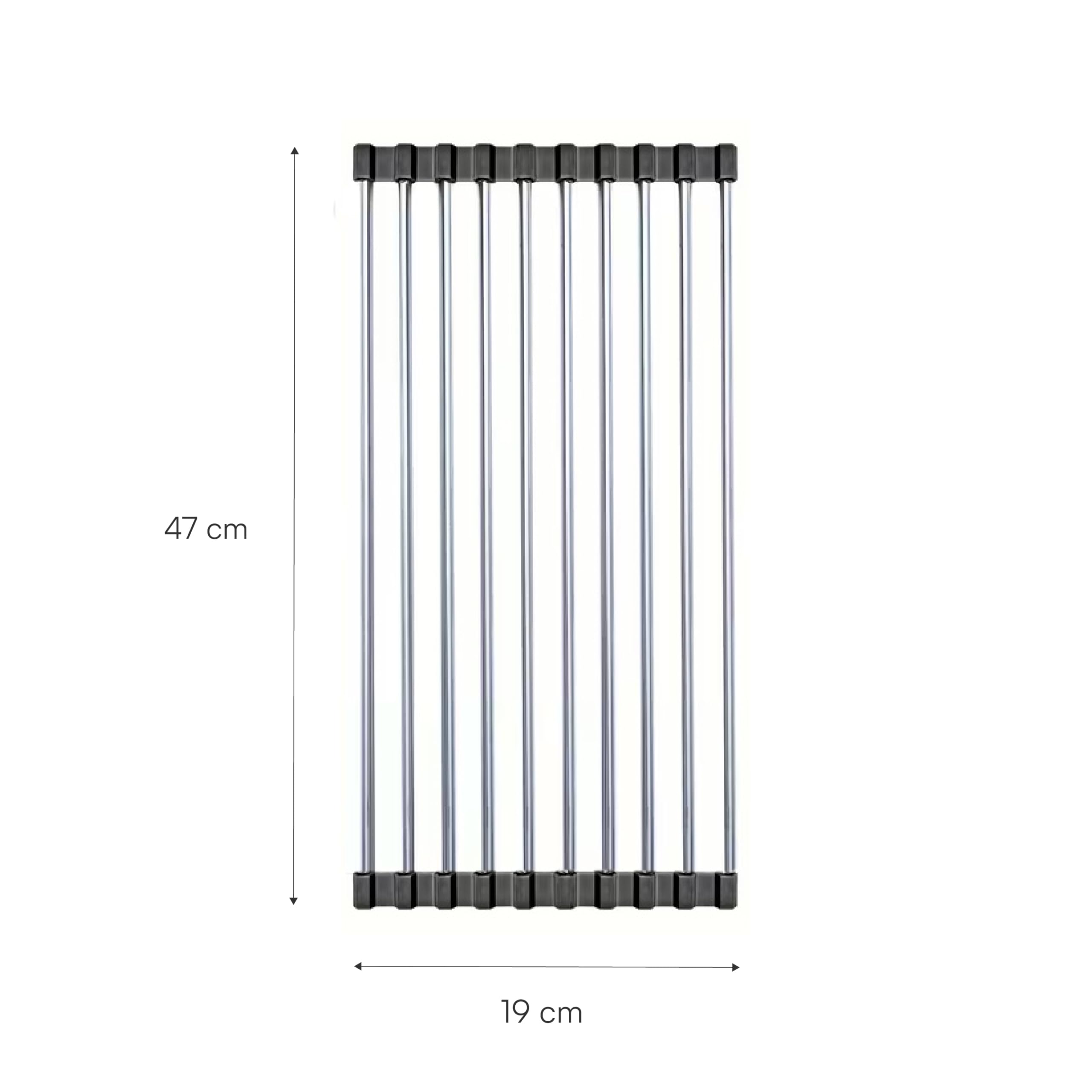 Baroni Home Scolapiatti Arrotolabile Metallo 19x47 cm salvaspazio