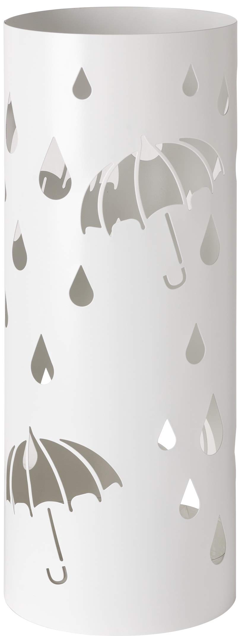 Baroni Home portaombrelli cilindrico pioggia metallo bianco