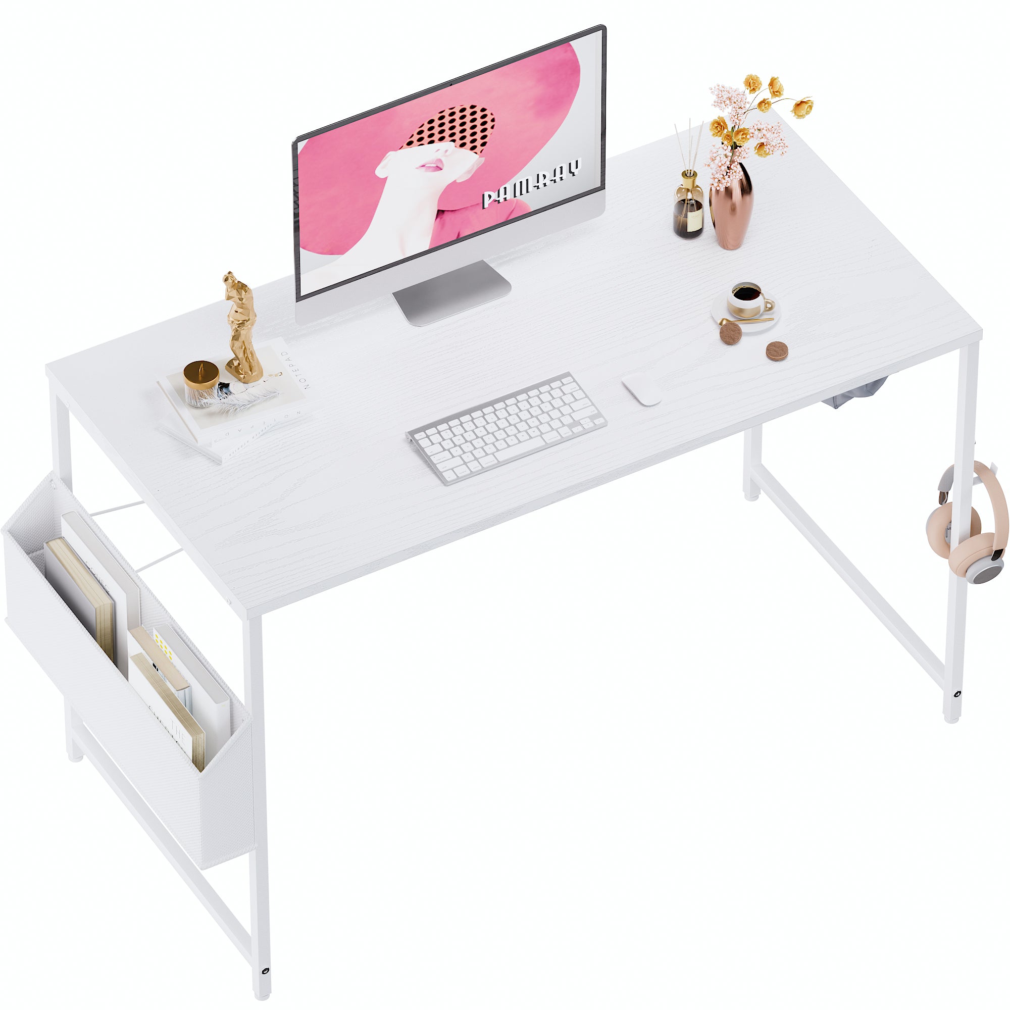 Pamray 47 Pollici Scrivania Computer Nero 120 cm Salvaspazio