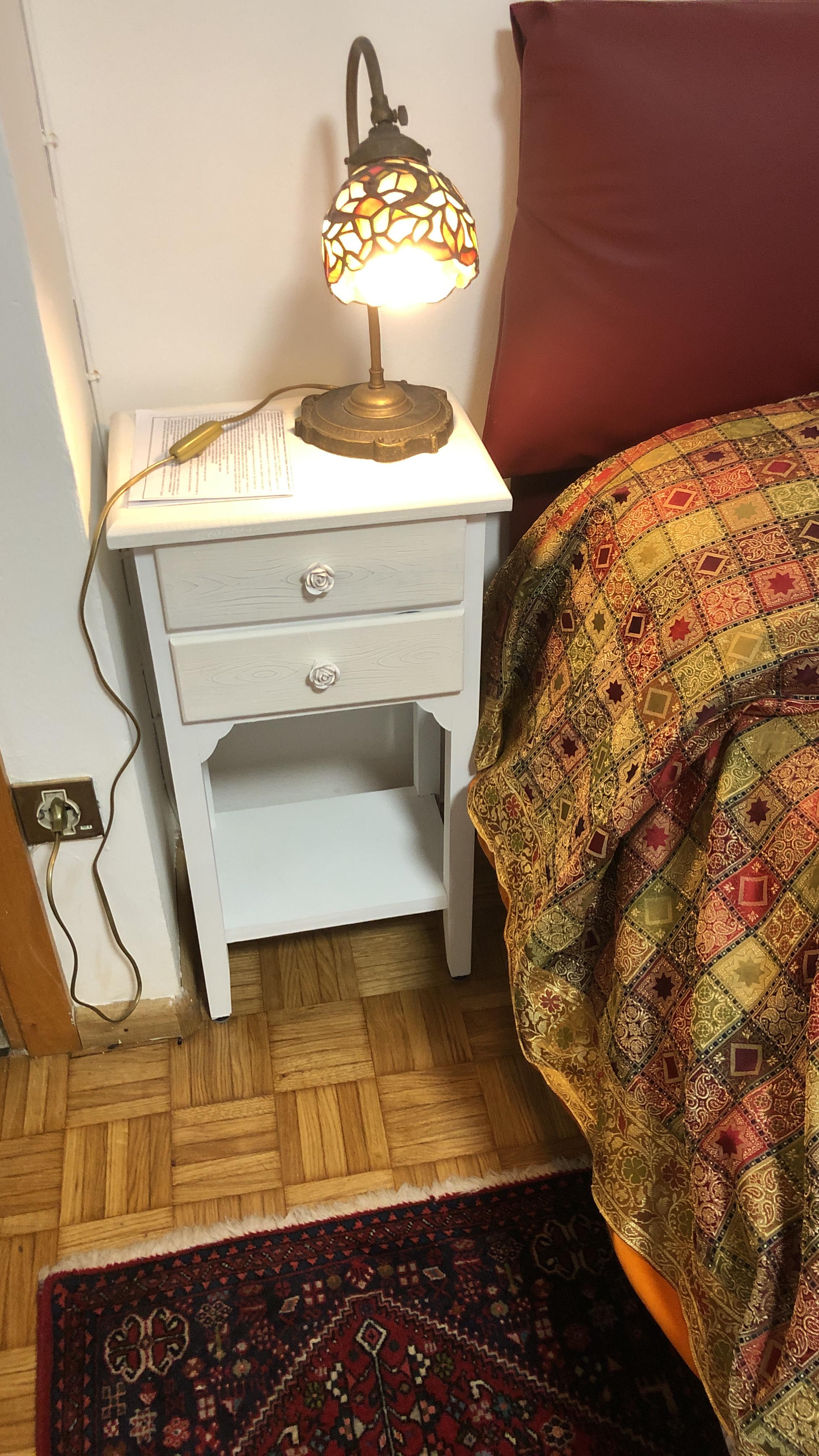 Baroni Home Montemaggi comodino 2 cassetti bianco 37x26x70