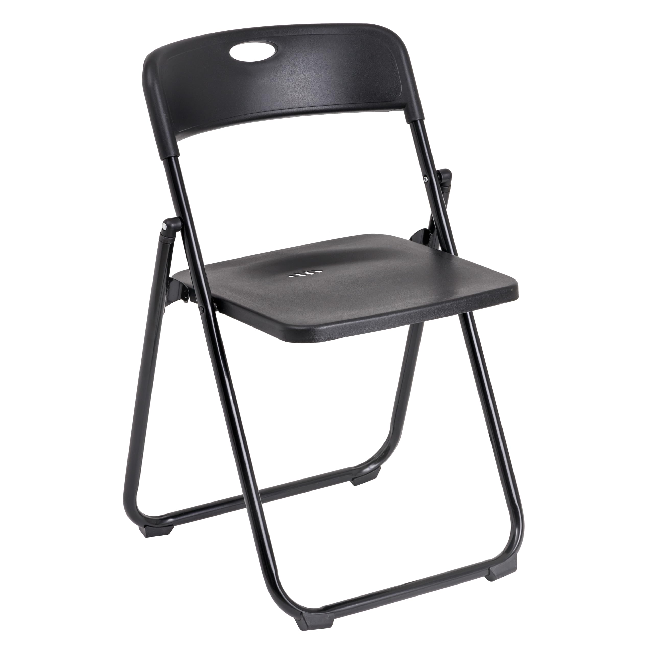 Baroni Home Sedia Pieghevole Acciaio Nera 74x43x49 cm