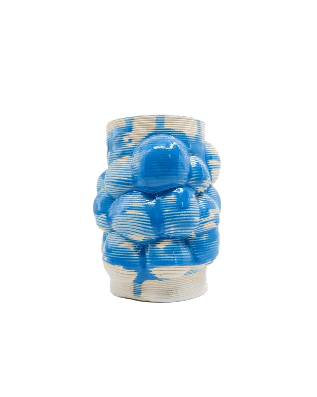 SuperForma Bolle 06 vaso ceramica smalto azzurro