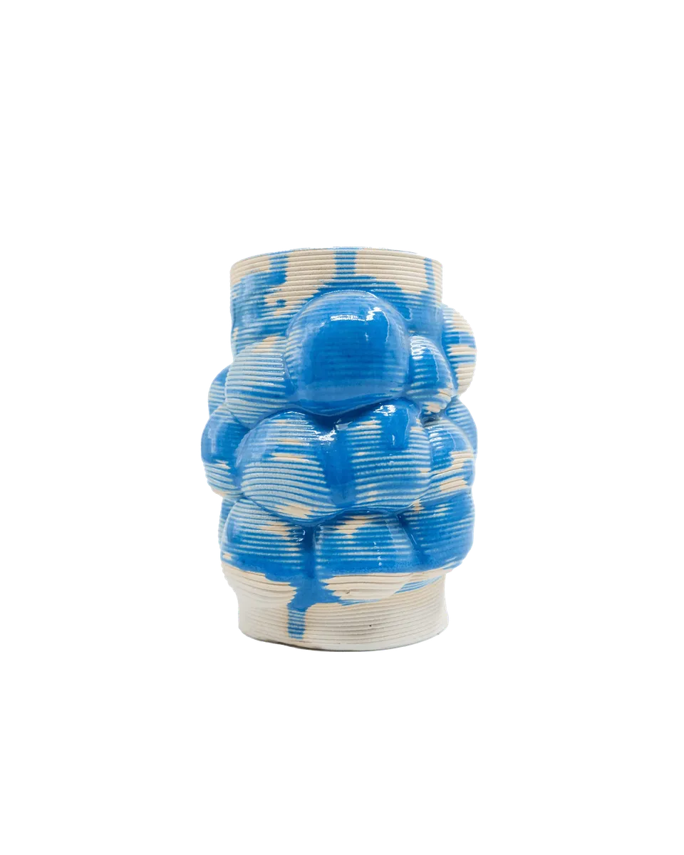 SuperForma Bolle 06 vaso ceramica smalto azzurro