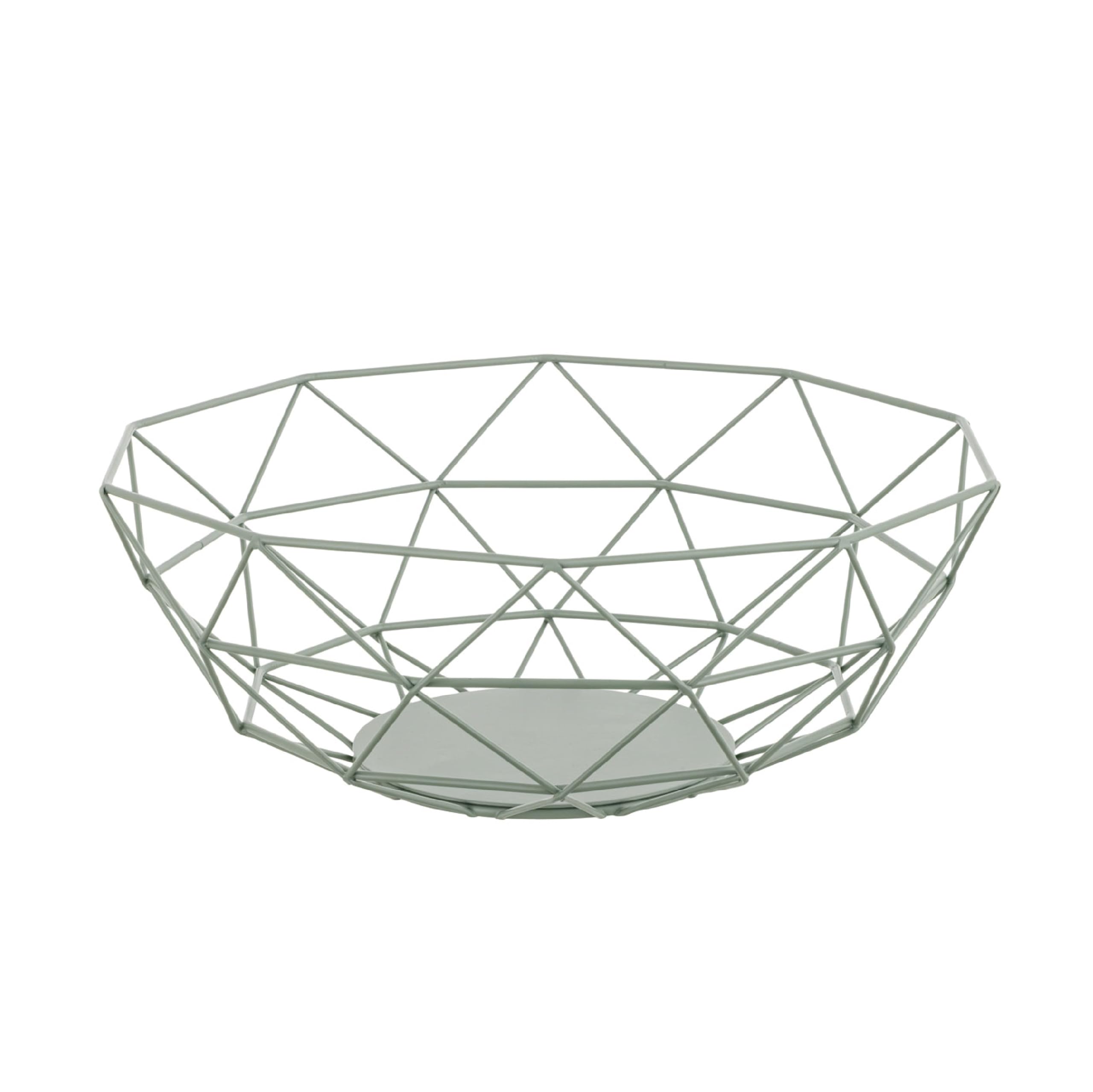 Baroni Home Salvia Cesto Portafrutta Metallo Verde 28x28x10 cm