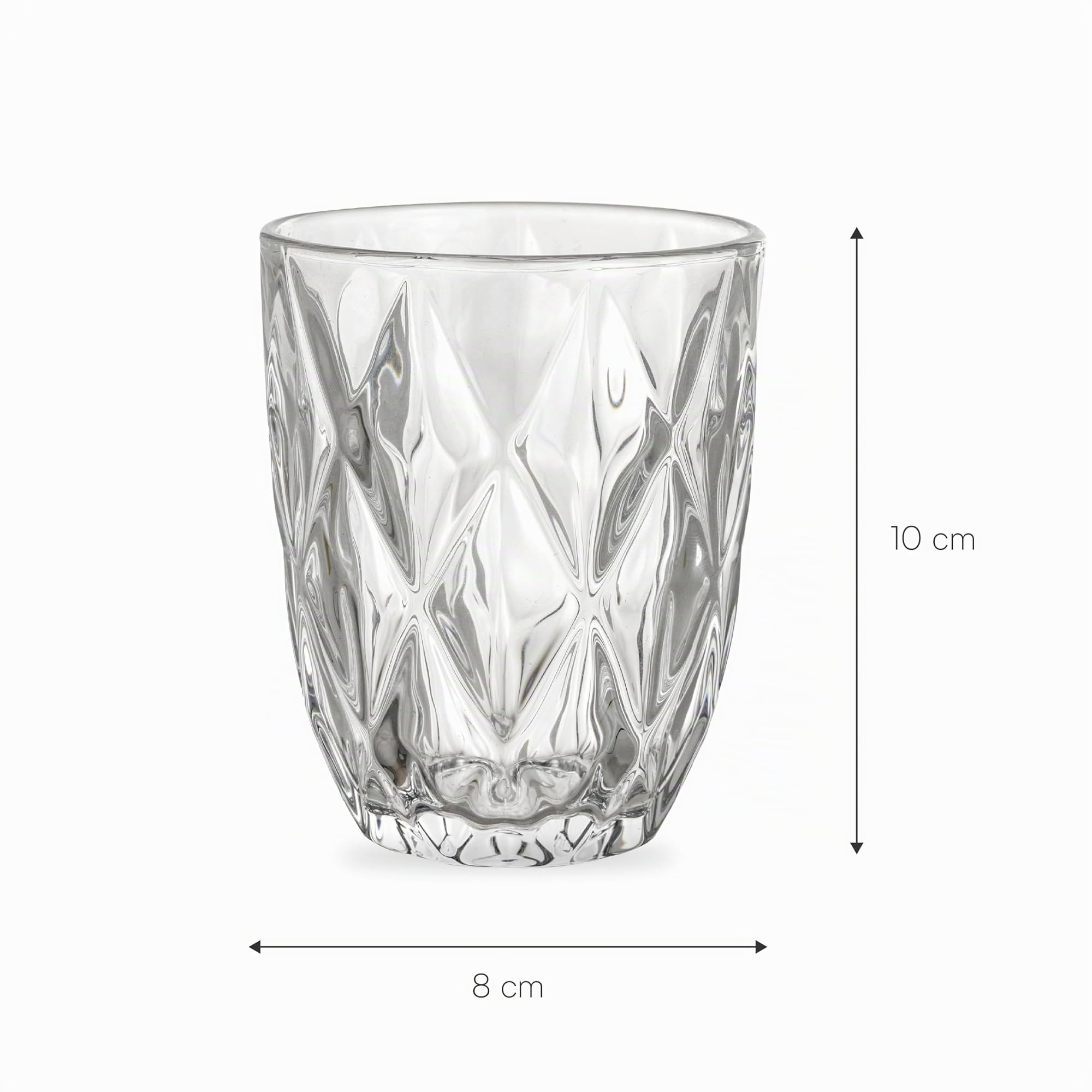 Baroni Home Rombi Grandi bicchieri vetro 30 cl 6 pezzi