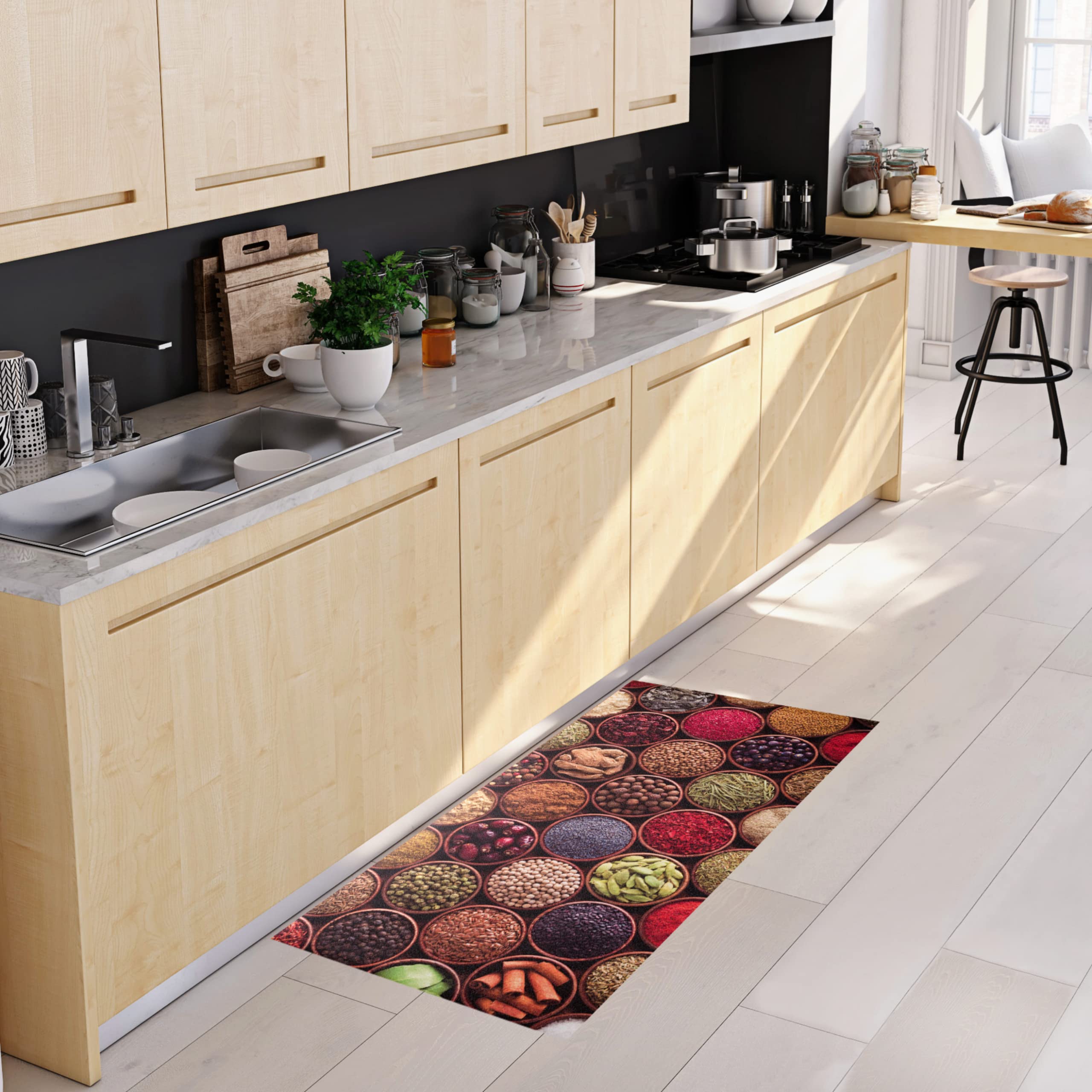 Baroni Home Tappeto PVC 120x60 cm Spezie Antimacchia