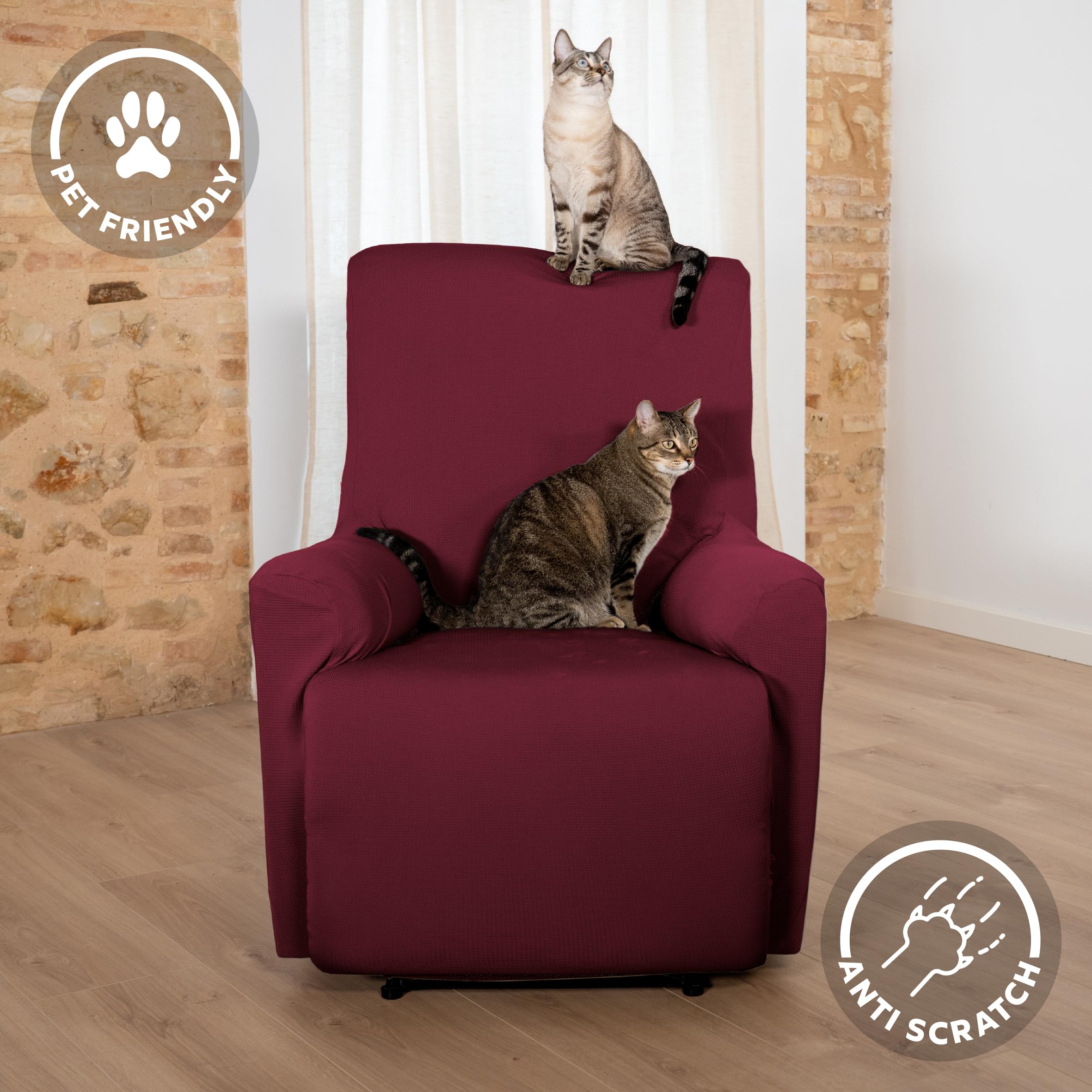Textilhome Teide Copripoltrona Relax Rosso 1 Posto Antigraffio