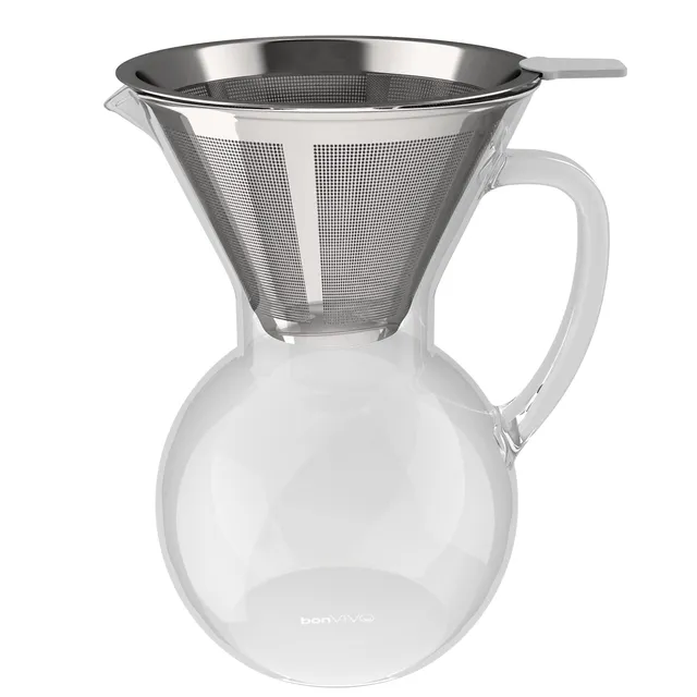 bonVIVO Aldrono caffettiera pour over 500ml rame filtro inox