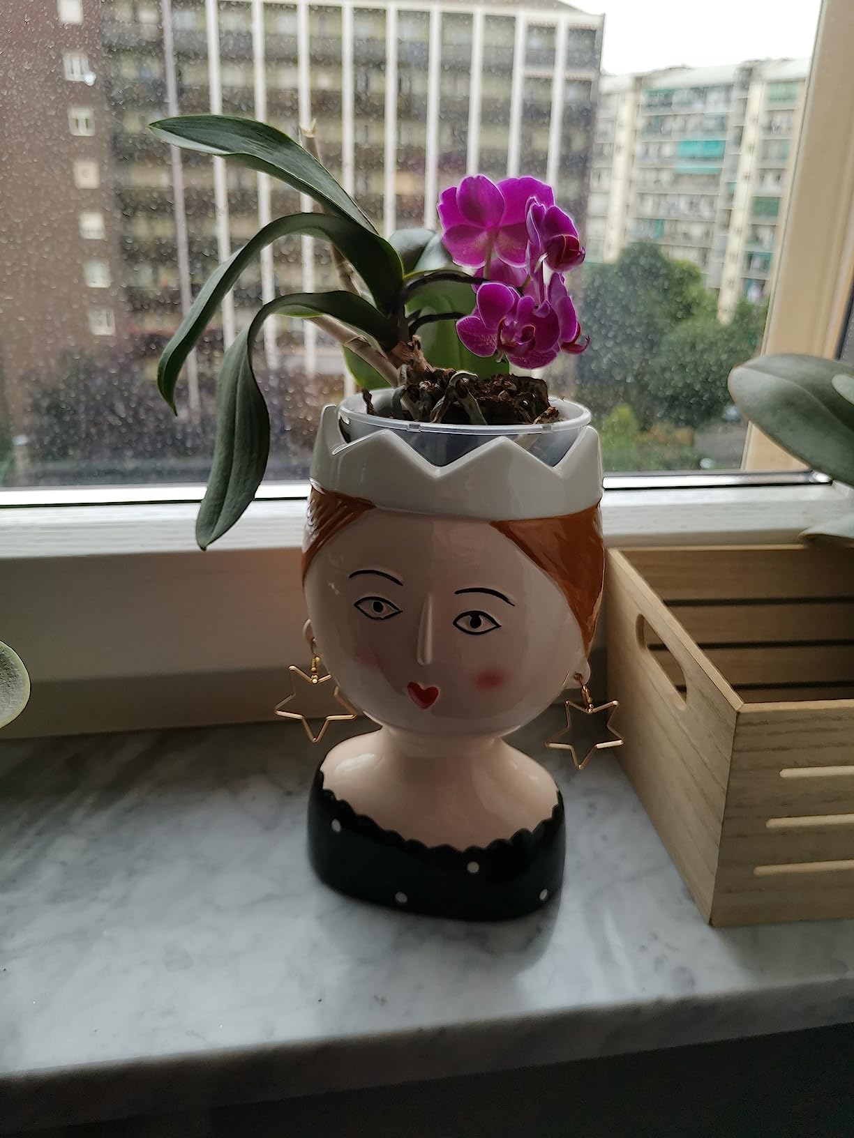 Baroni Home Girl Coroncina Bianca Vaso Ceramica 12x11x20 cm