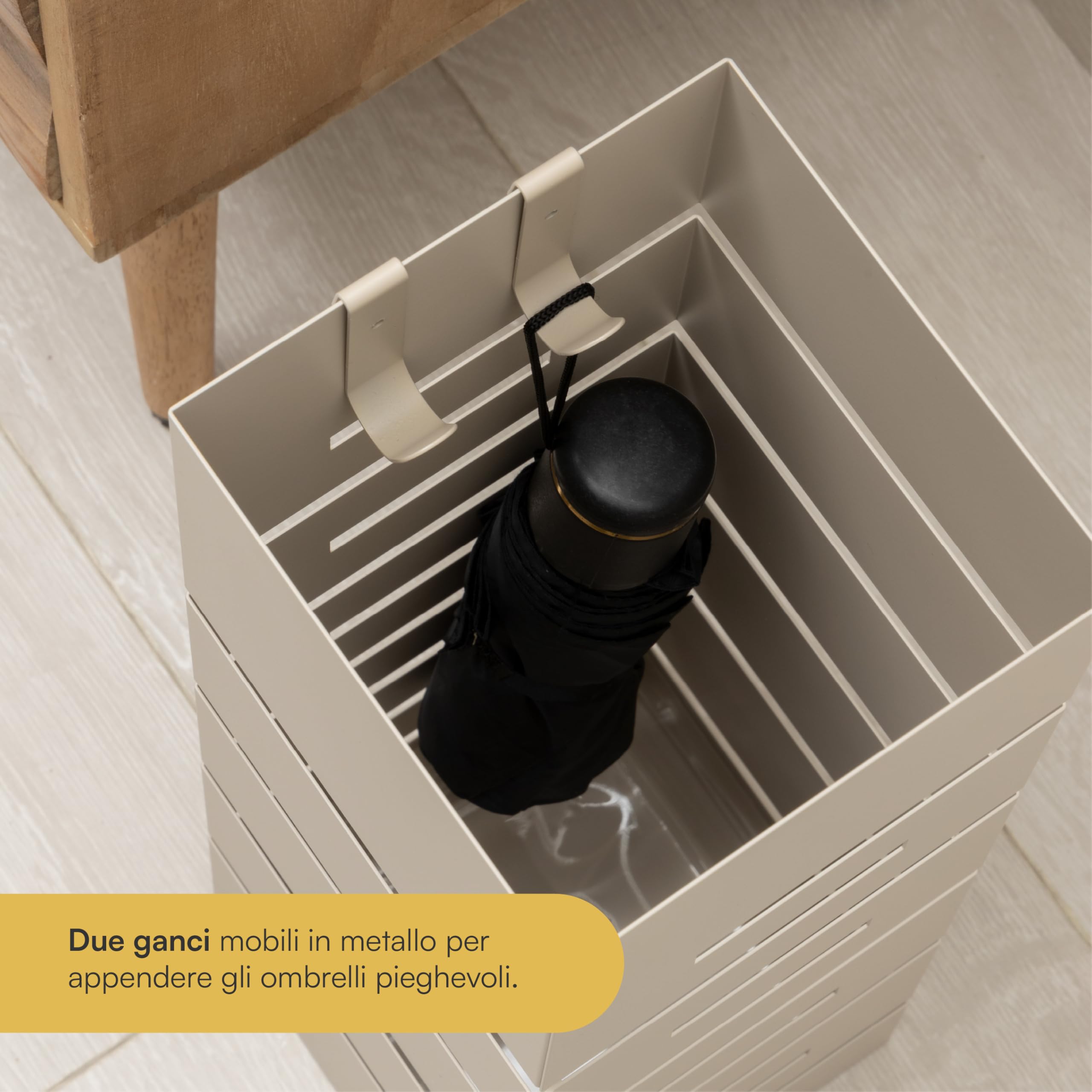 Baroni Home Portaombrelli Tortora Geometrico 15,5x15,5x49 cm